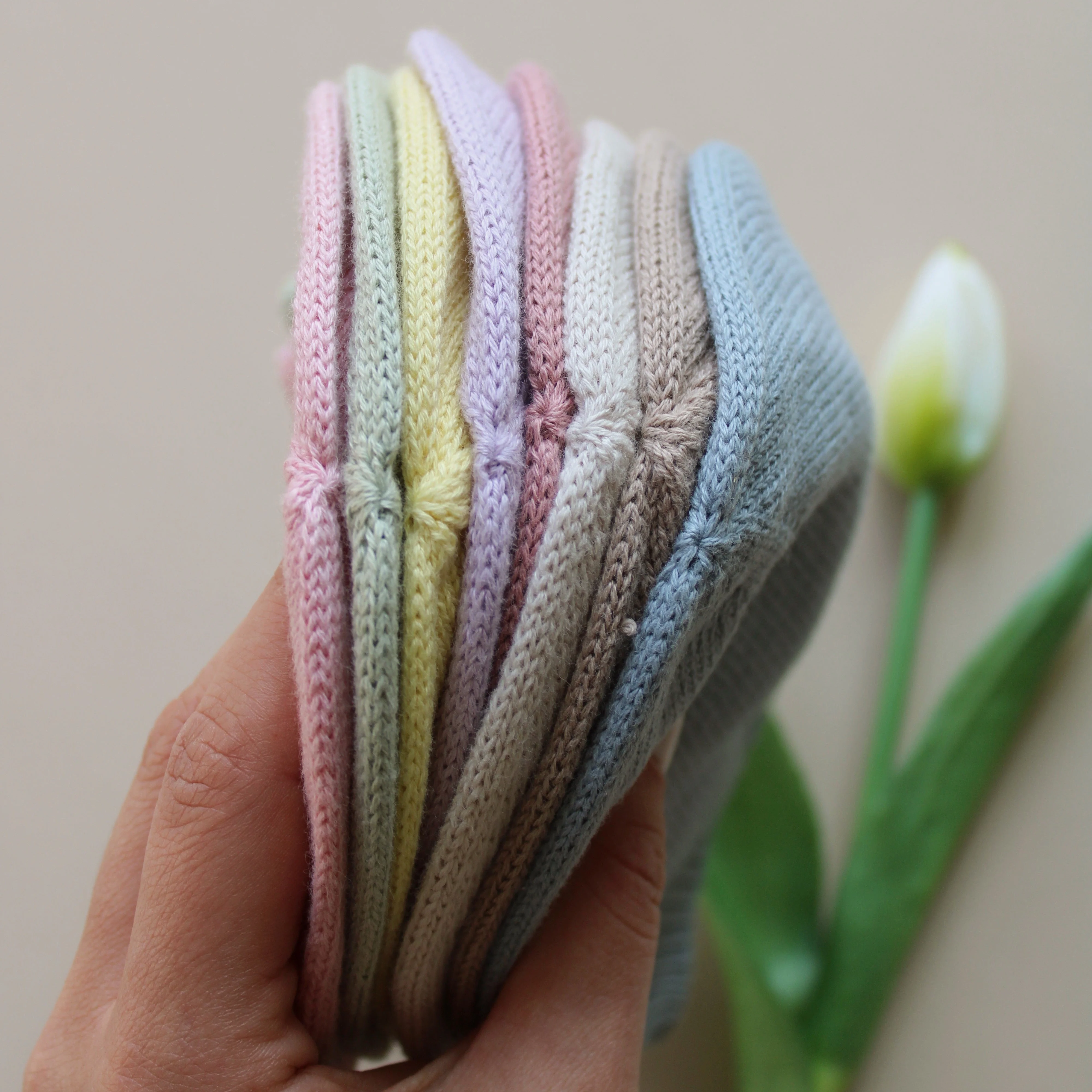 Organic Thin Knit Beanie - Dusty Blue - Image 7