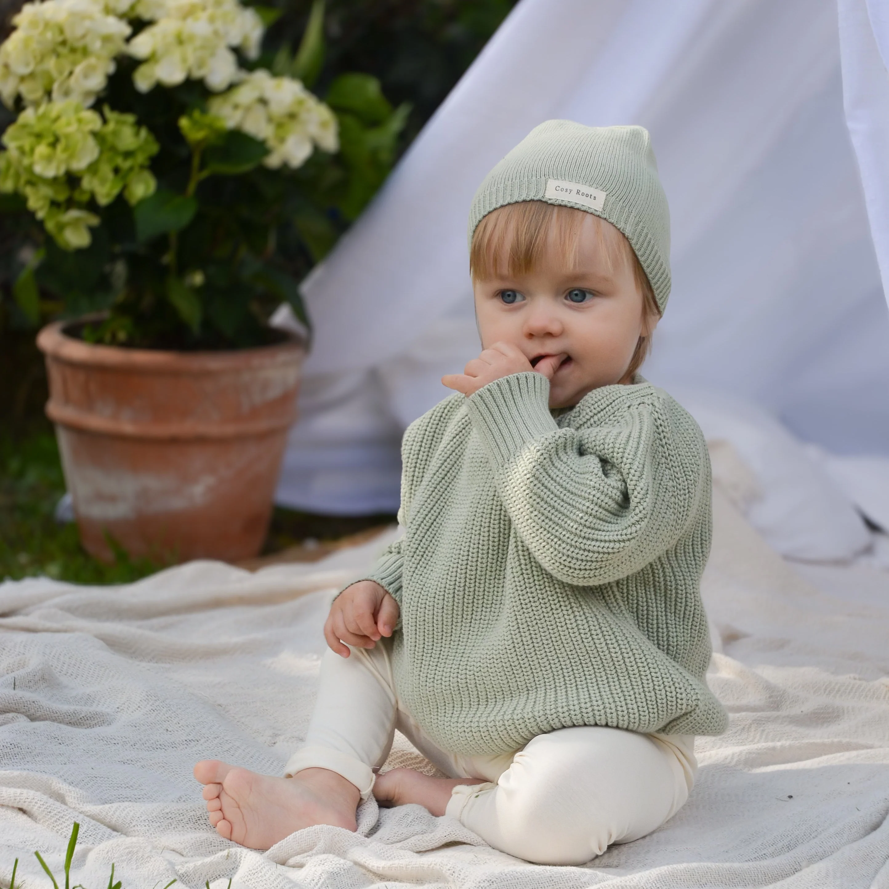 Organic Oversize Knit Pulli - Seagrass - Image 3