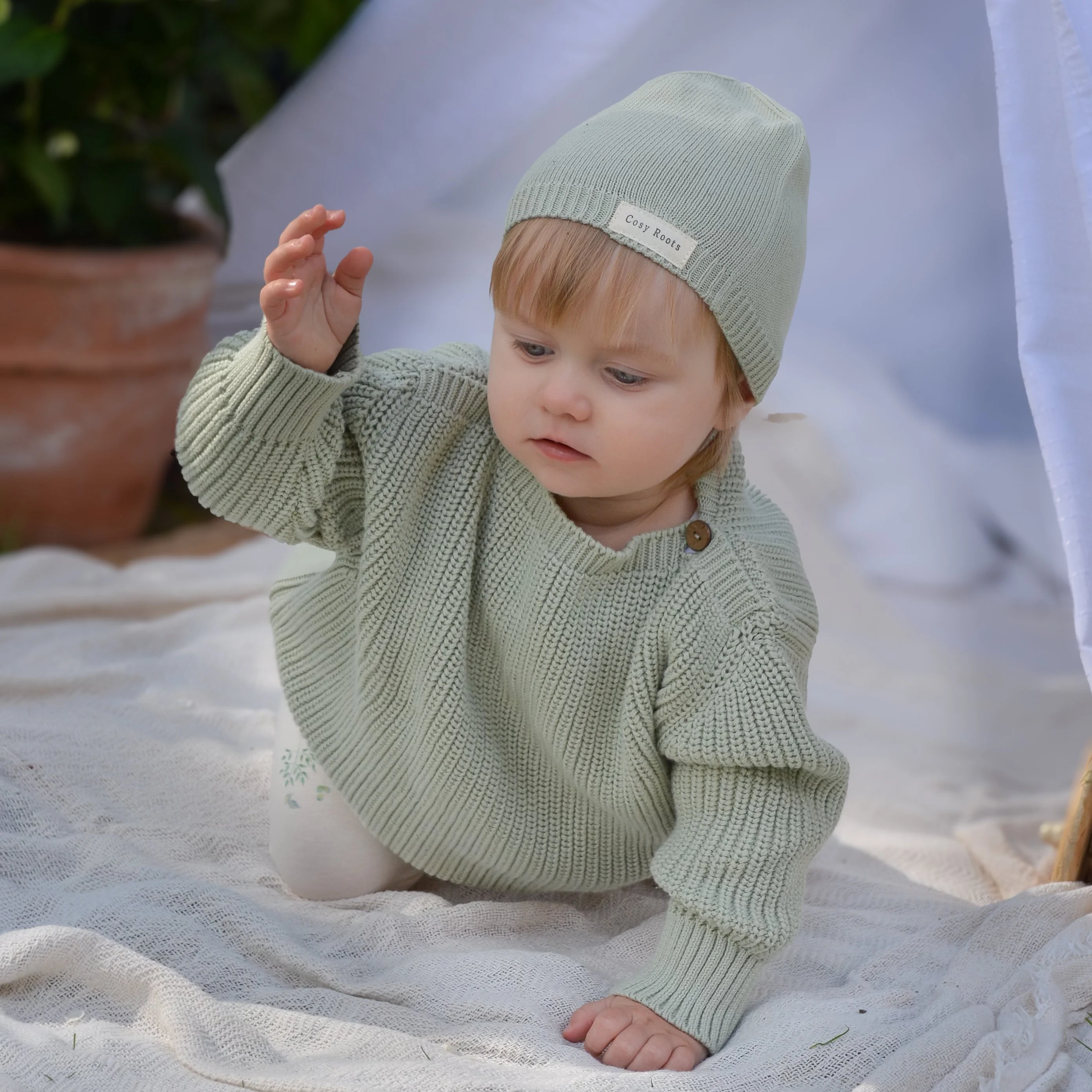 Organic Oversize Knit Pulli - Seagrass - Image 10