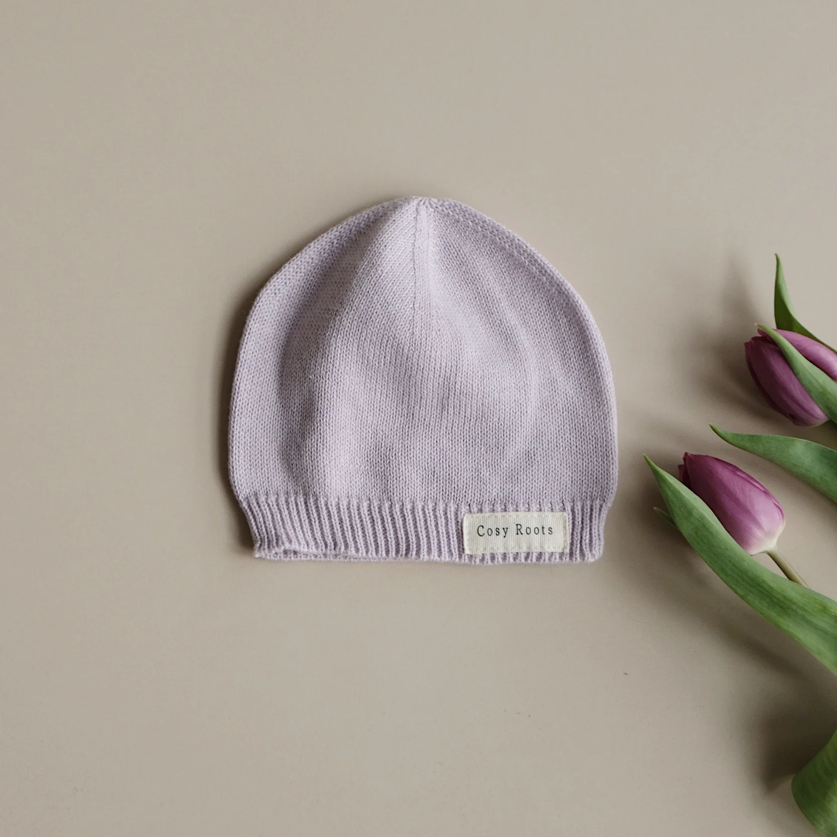 Organic Thin Knit Beanie - Lavender - Image 9