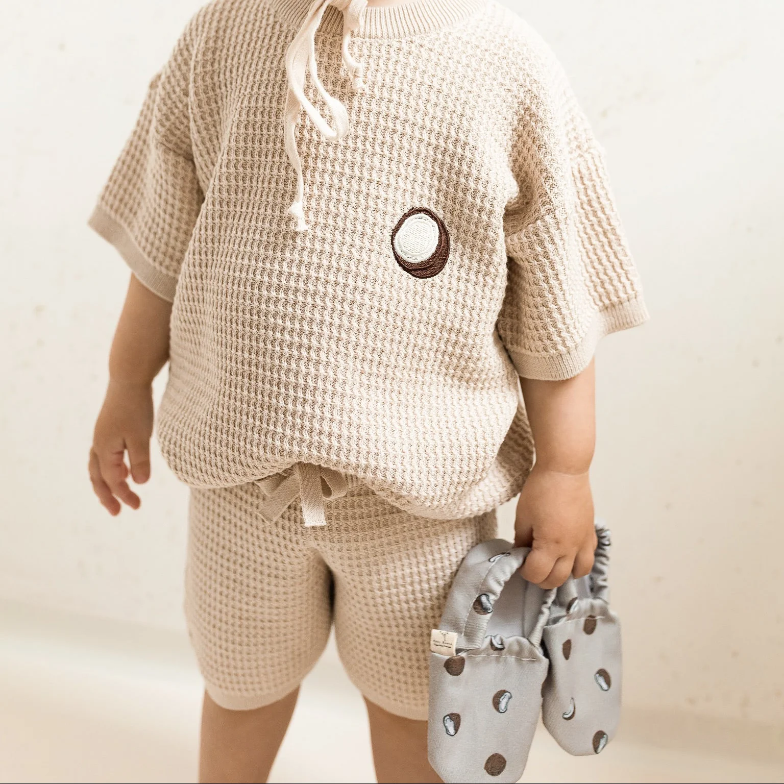 Organic Summer Knit Shorts - Sand - Image 10