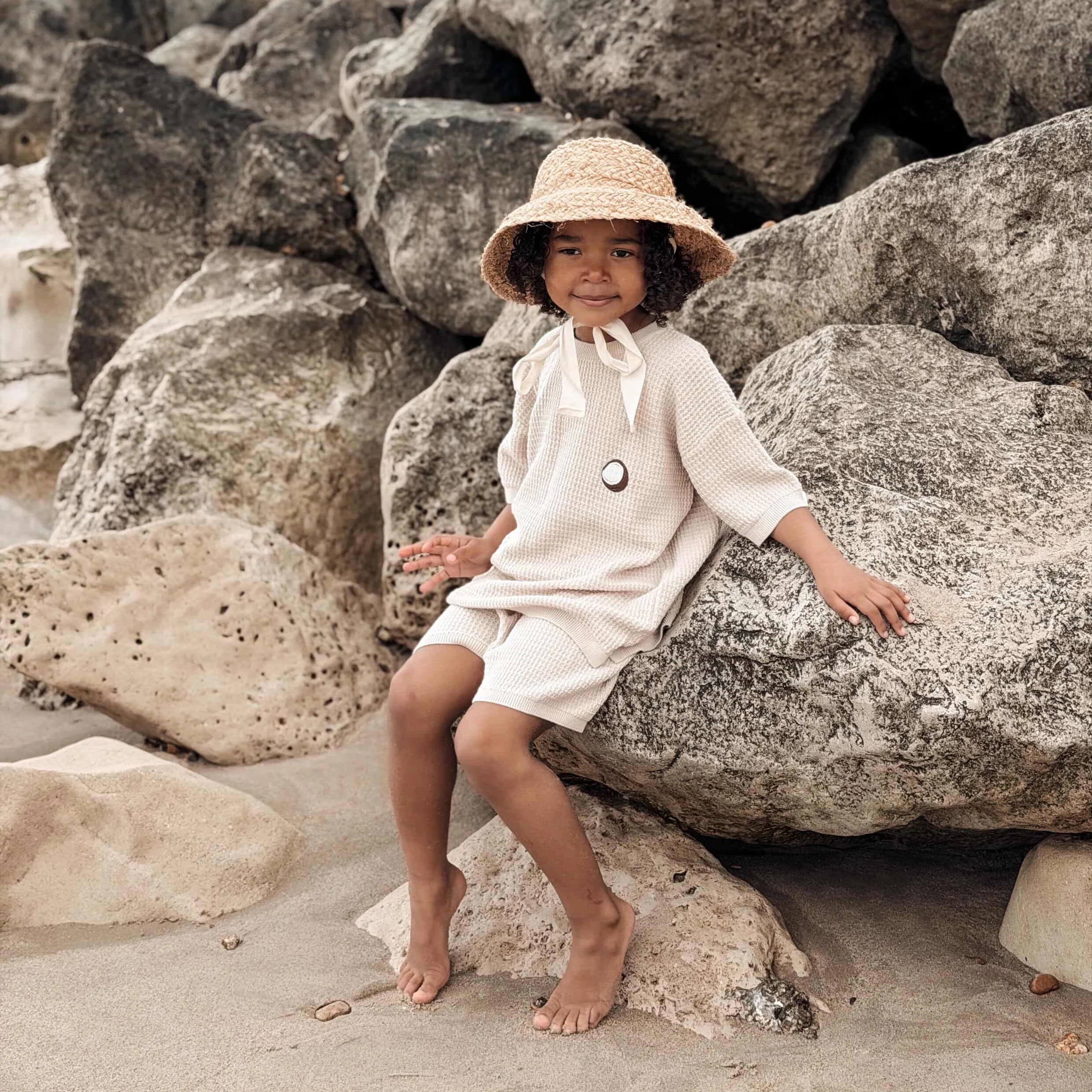Organic Coconut Summer Knit Shirt - Sand - Image 3