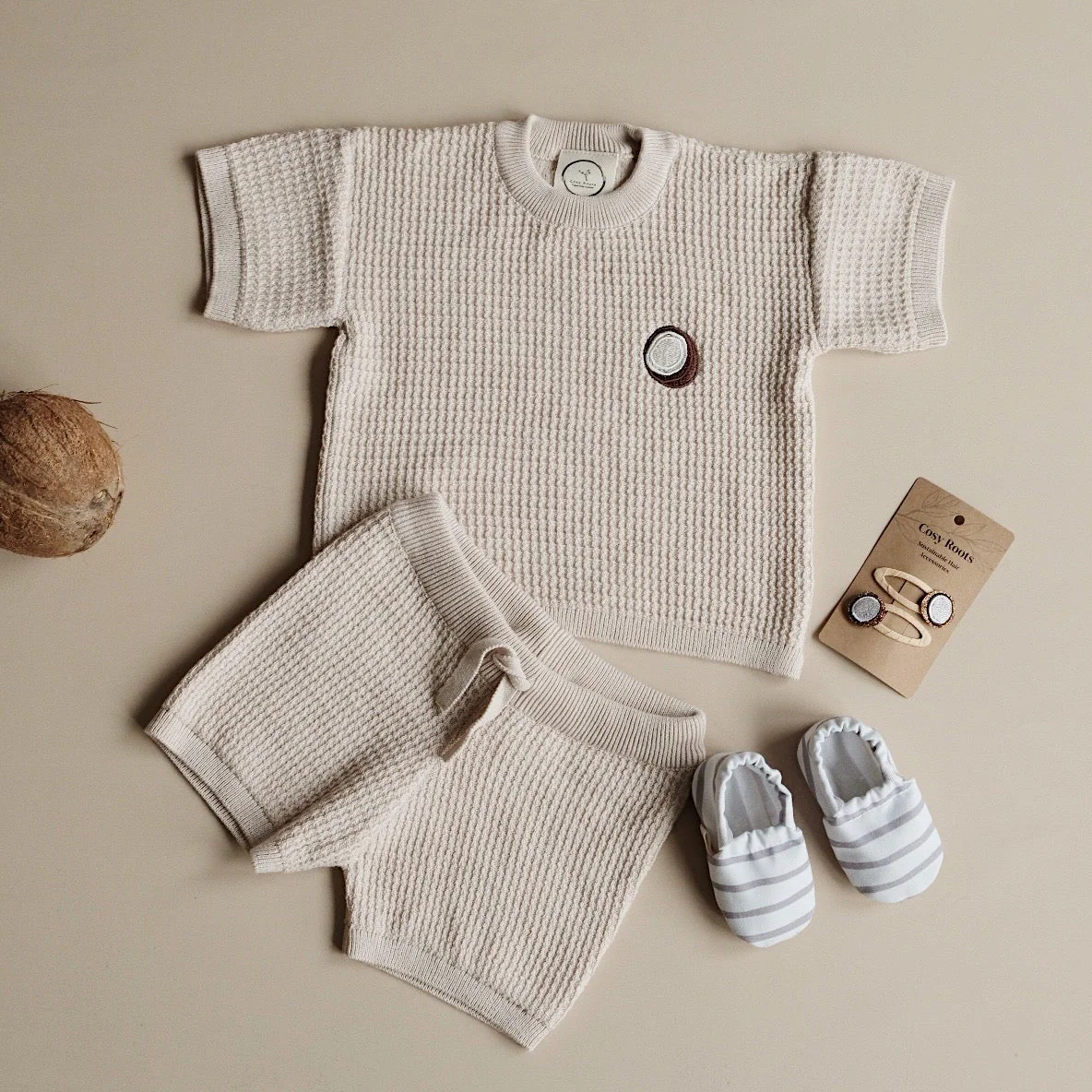 Organic Coconut Summer Knit Shirt - Sand - Image 6