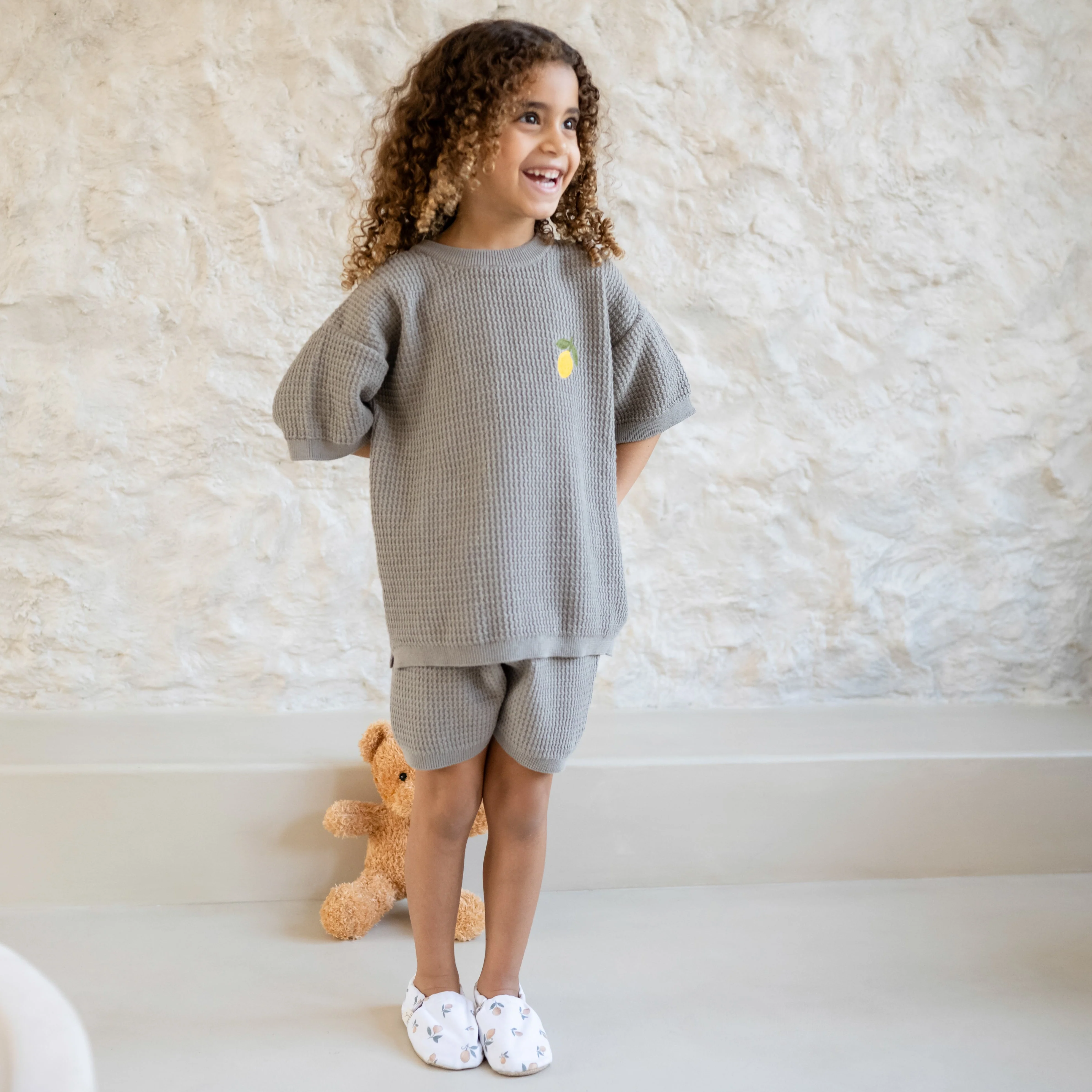 Organic Lemon Summer Knit Shirt - Khaki - Image 5