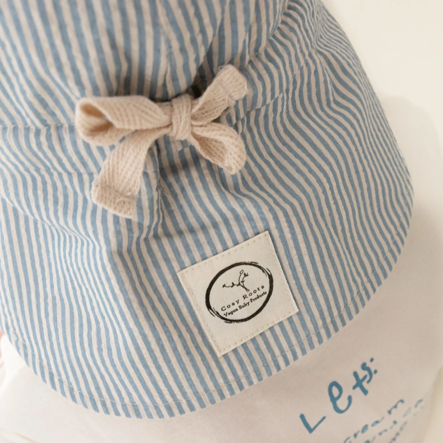Organic Sun Hat - Blue Striped - UPF50+ - Image 3