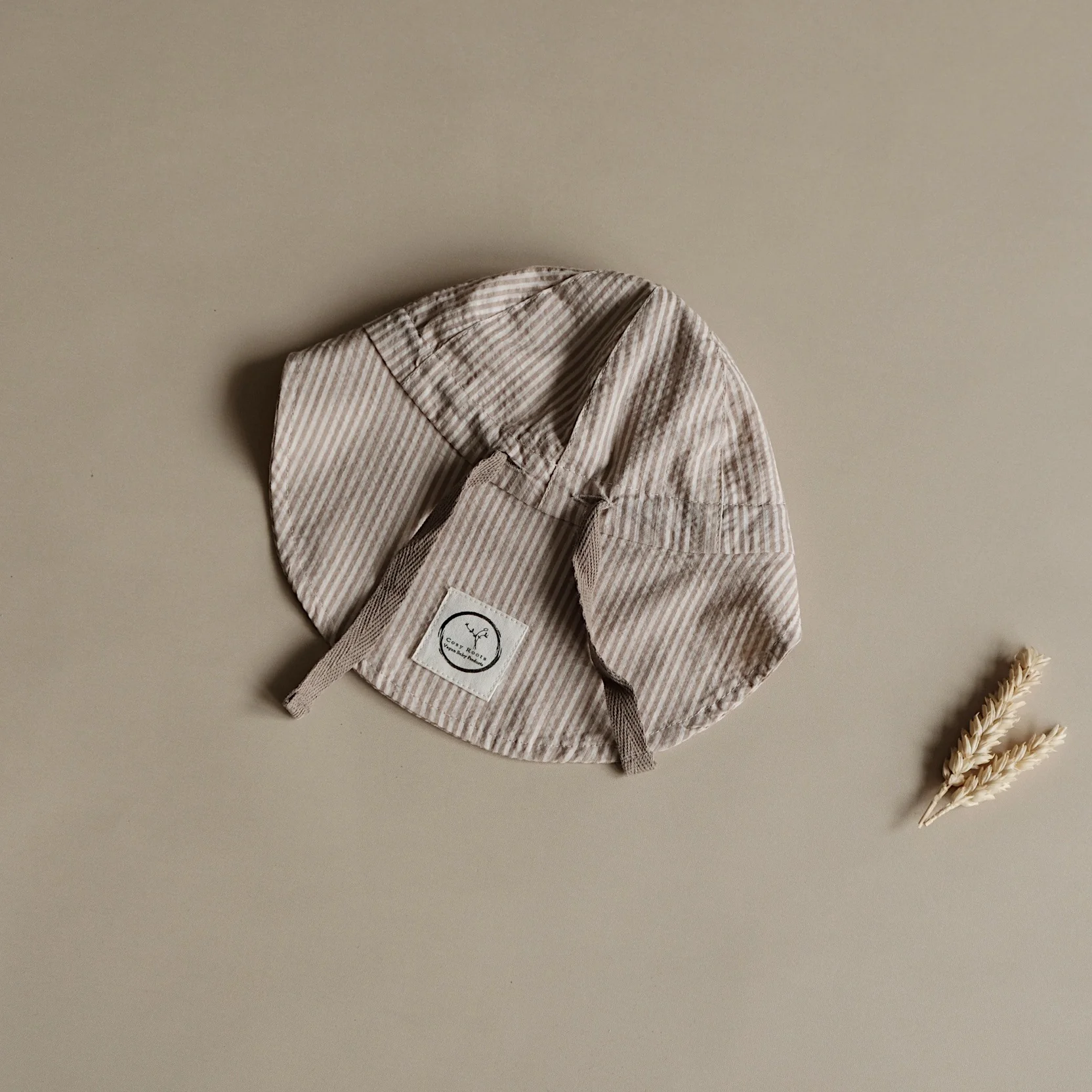 Organic Sun Hat - Caramel Striped - UPF50+ - Image 3
