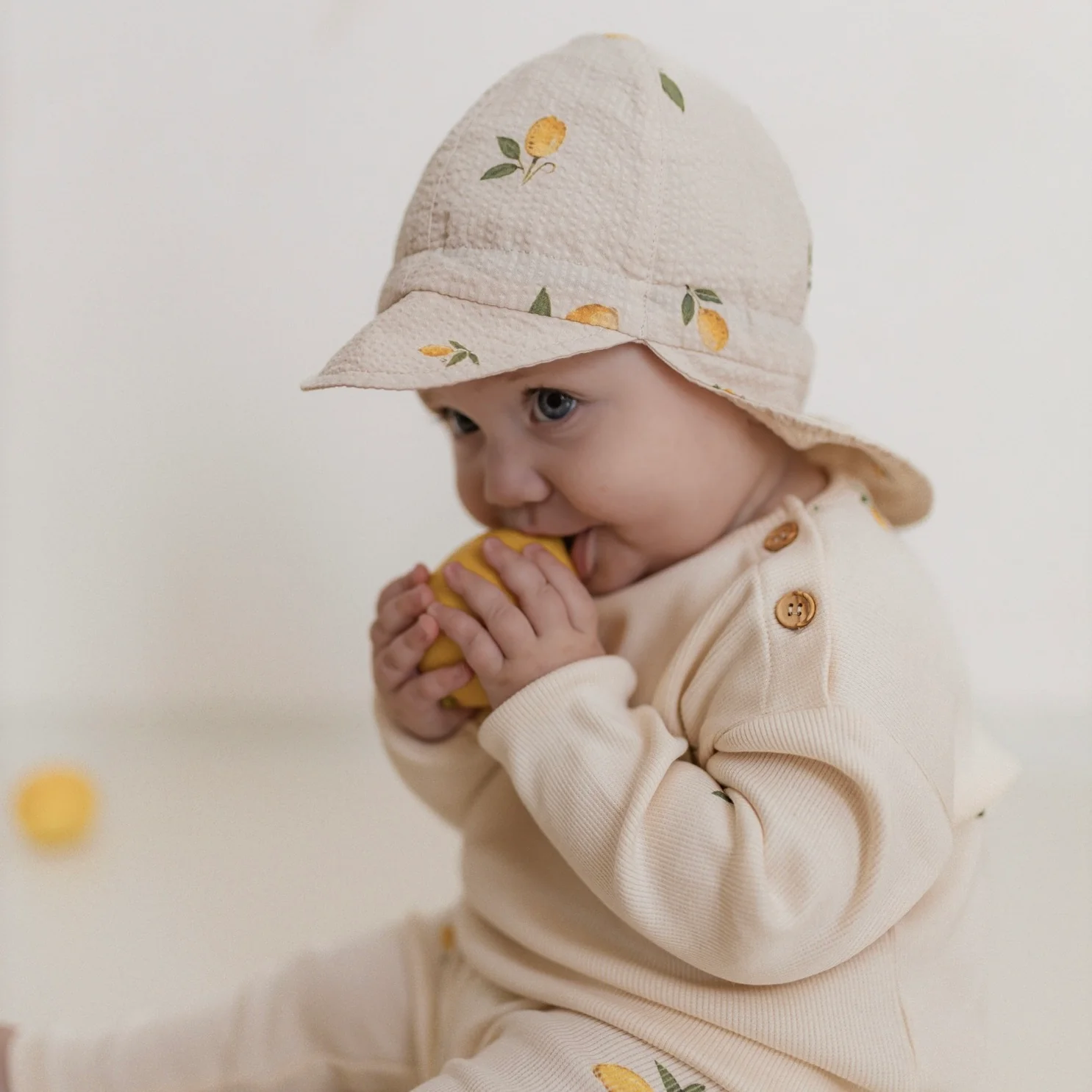 Organic Sun Hat - Pure Lemon - UPF50+ - Image 5
