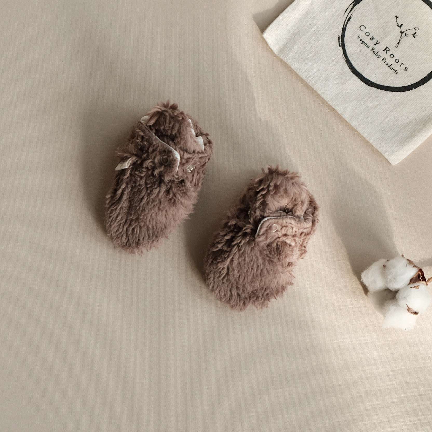 Organic Teddy Booties - Mocha - SALE - Image 12