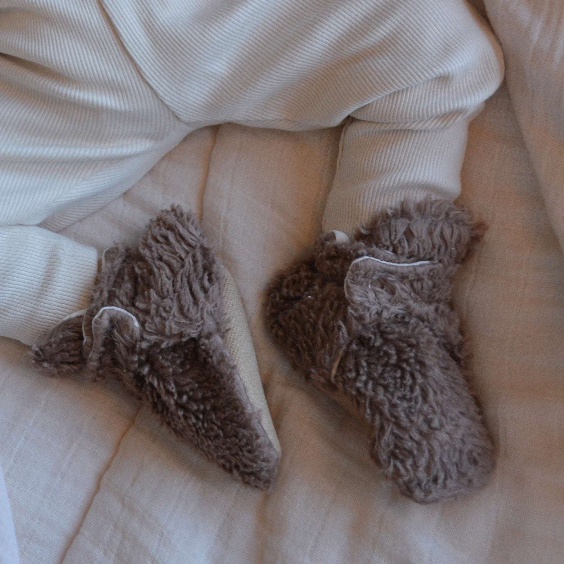 Organic Teddy Booties - Mocha - SALE - Image 14