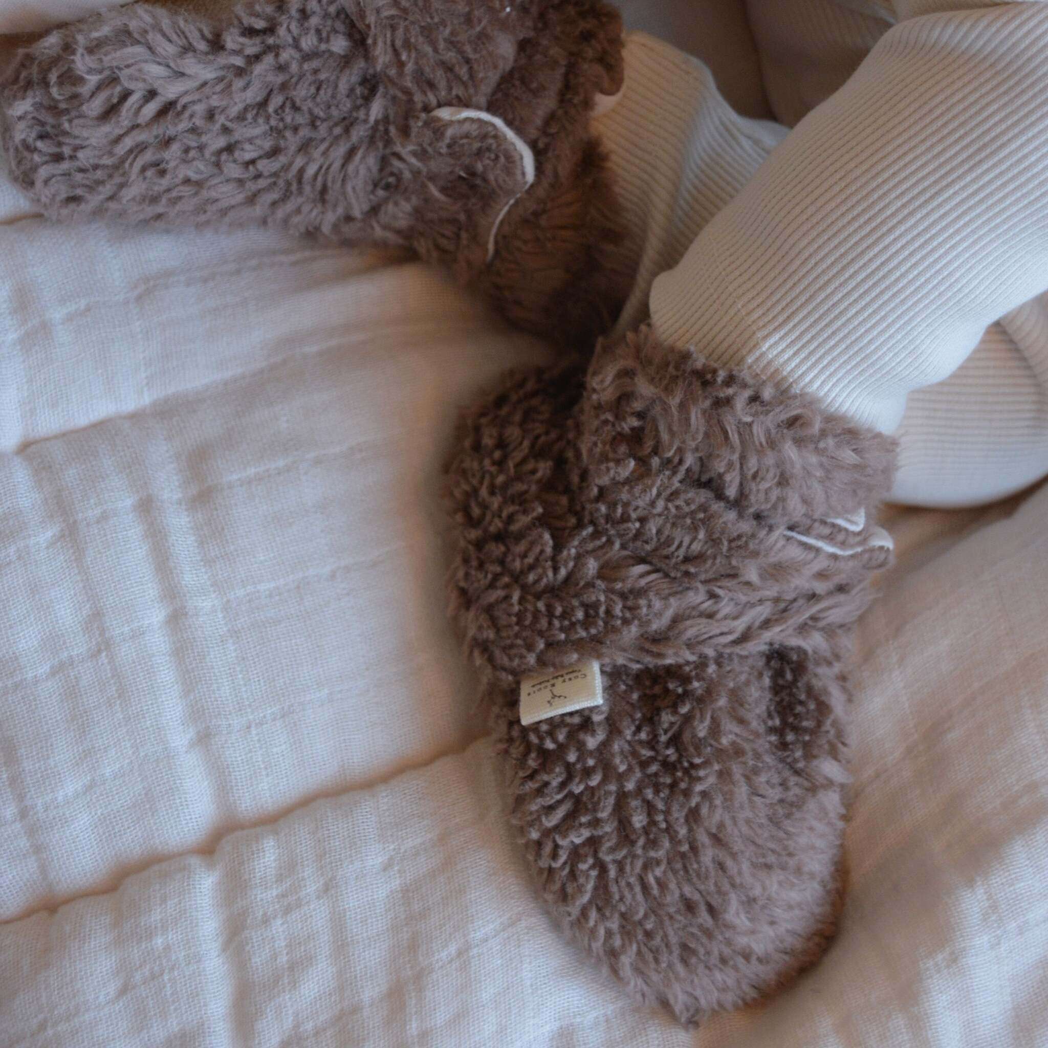 Organic Teddy Booties - Mocha - SALE - Image 15