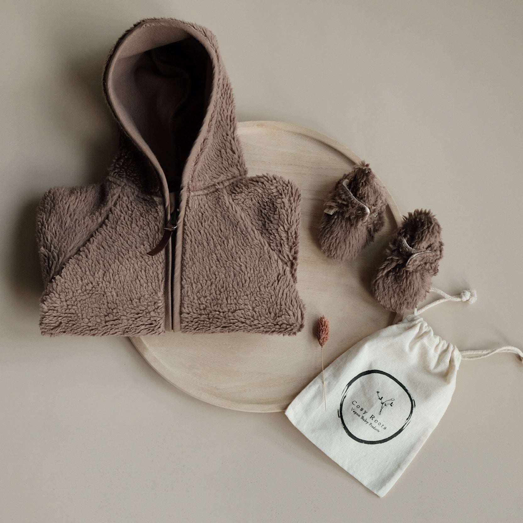 Organic Teddy Booties - Mocha - SALE - Image 16