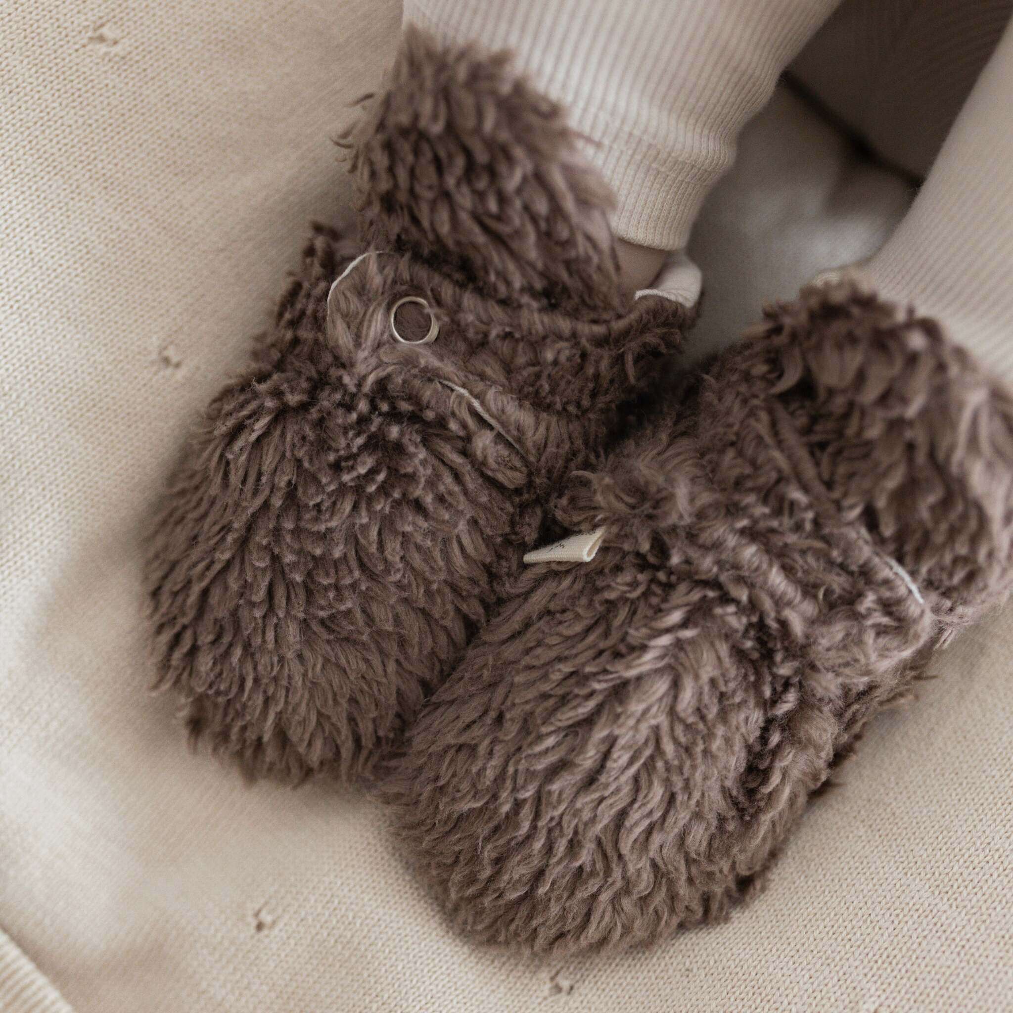 Organic Teddy Booties - Mocha - SALE - Image 6