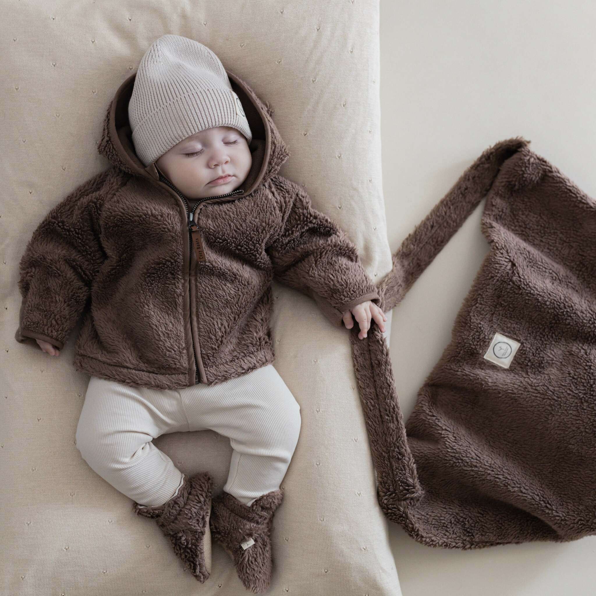 Organic Teddy Booties - Mocha - SALE - Image 8