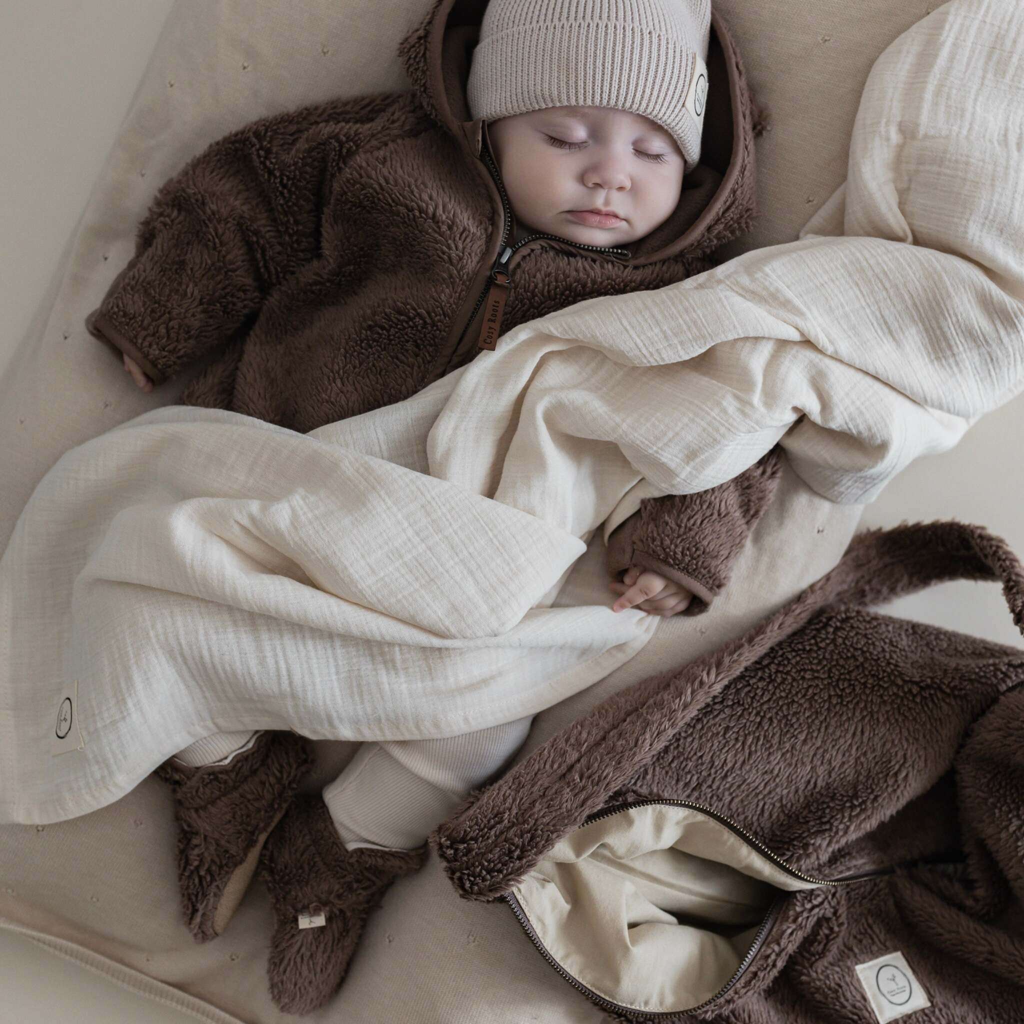 Organic Teddy Booties - Mocha - SALE - Image 9