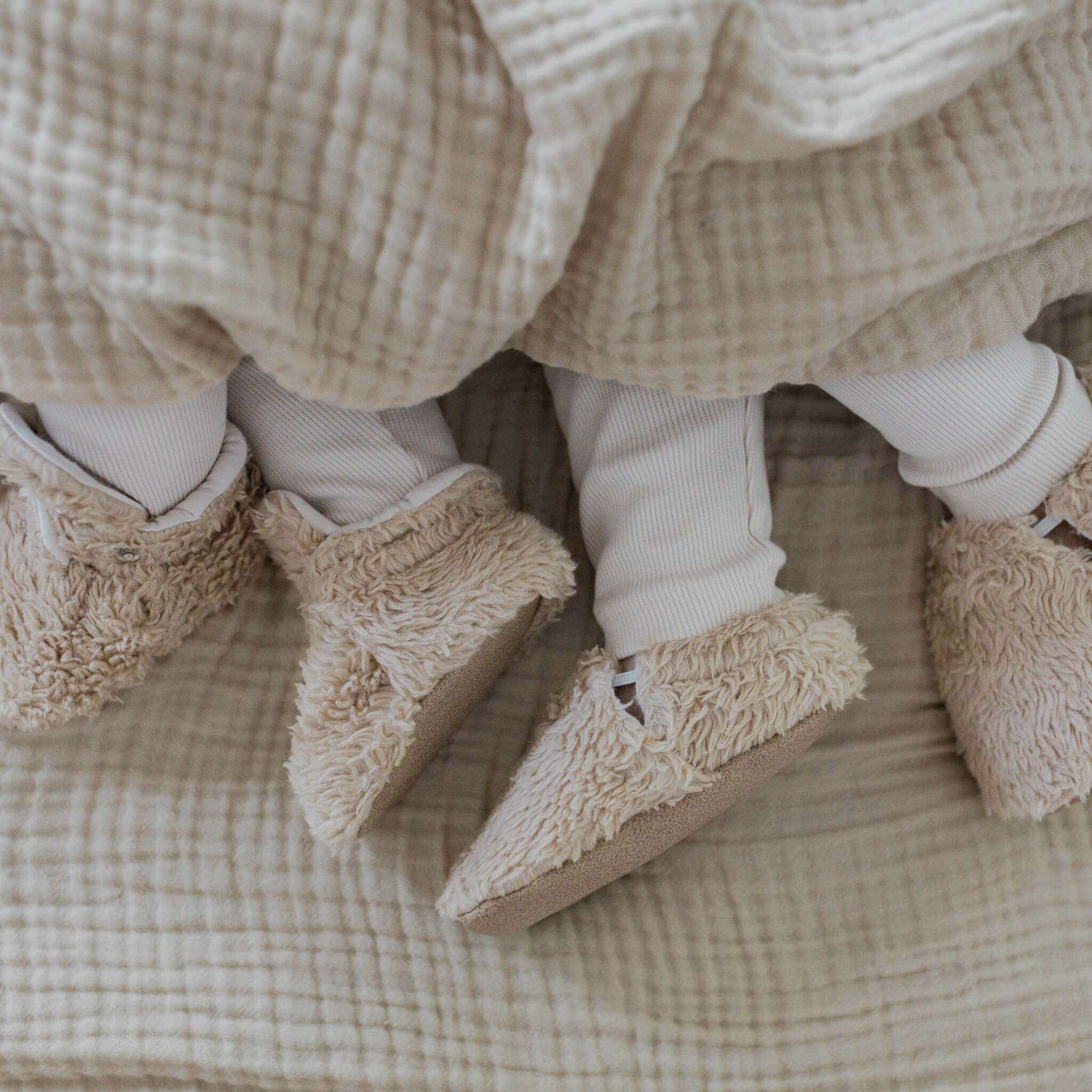 Organic Teddy Booties - Cream - SALE - Image 4
