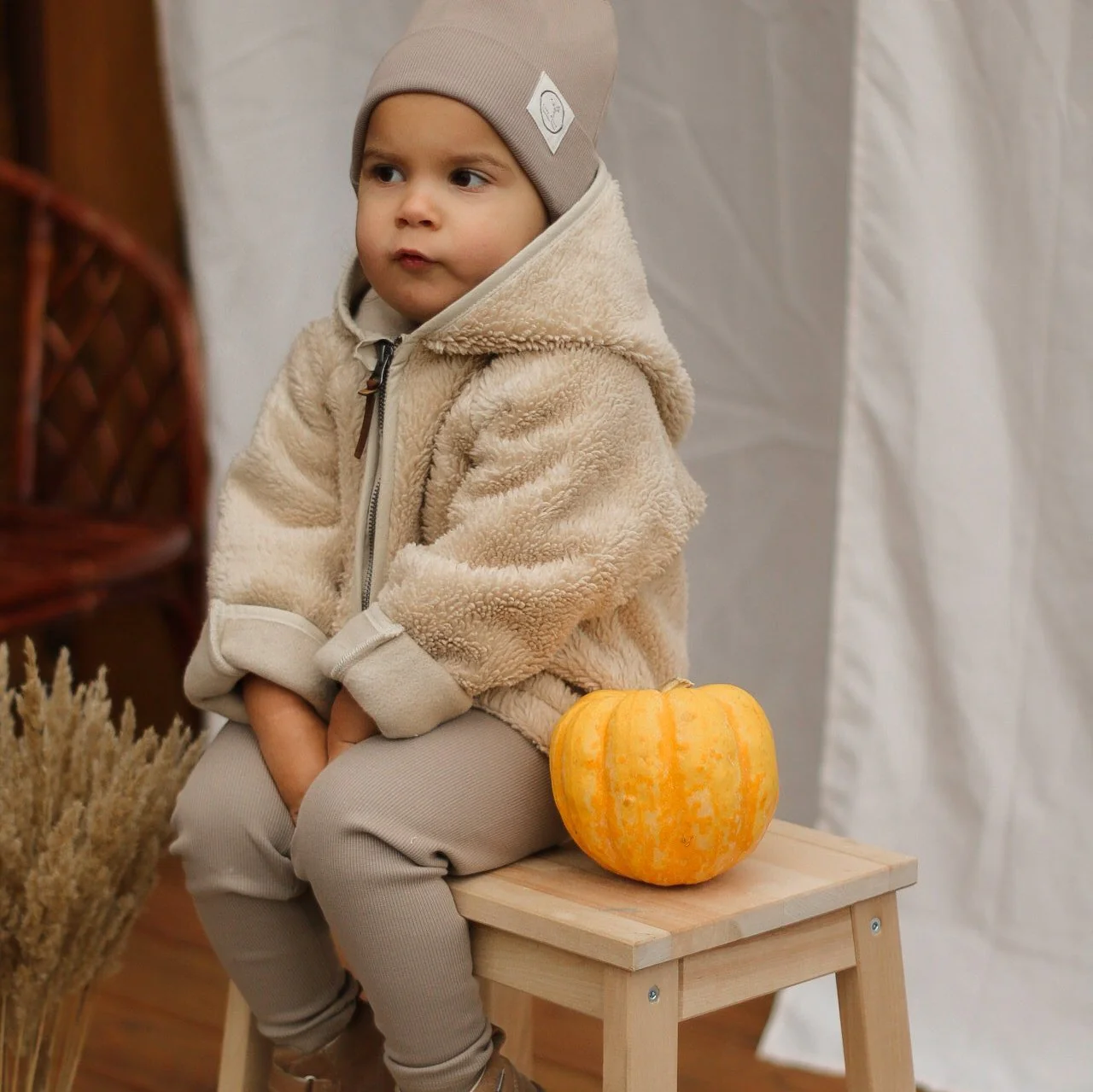Organic Teddy Jacket - Cream - SALE - Image 9