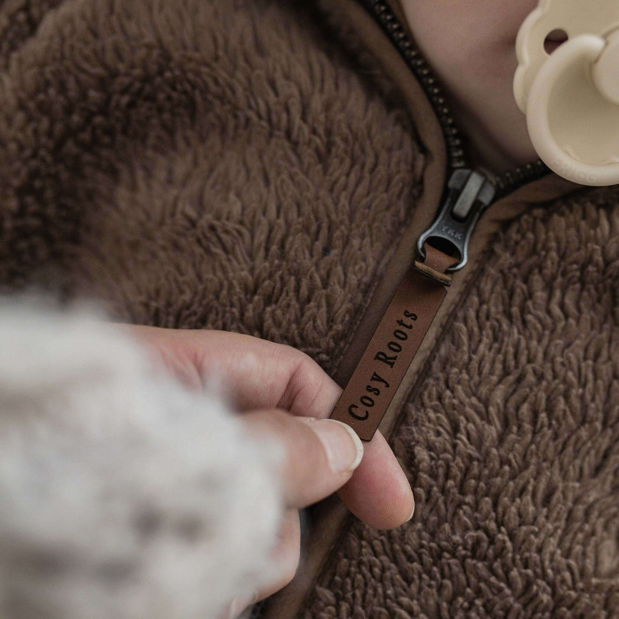 Organic Teddy Jacket - Mocha - SALE - Image 3