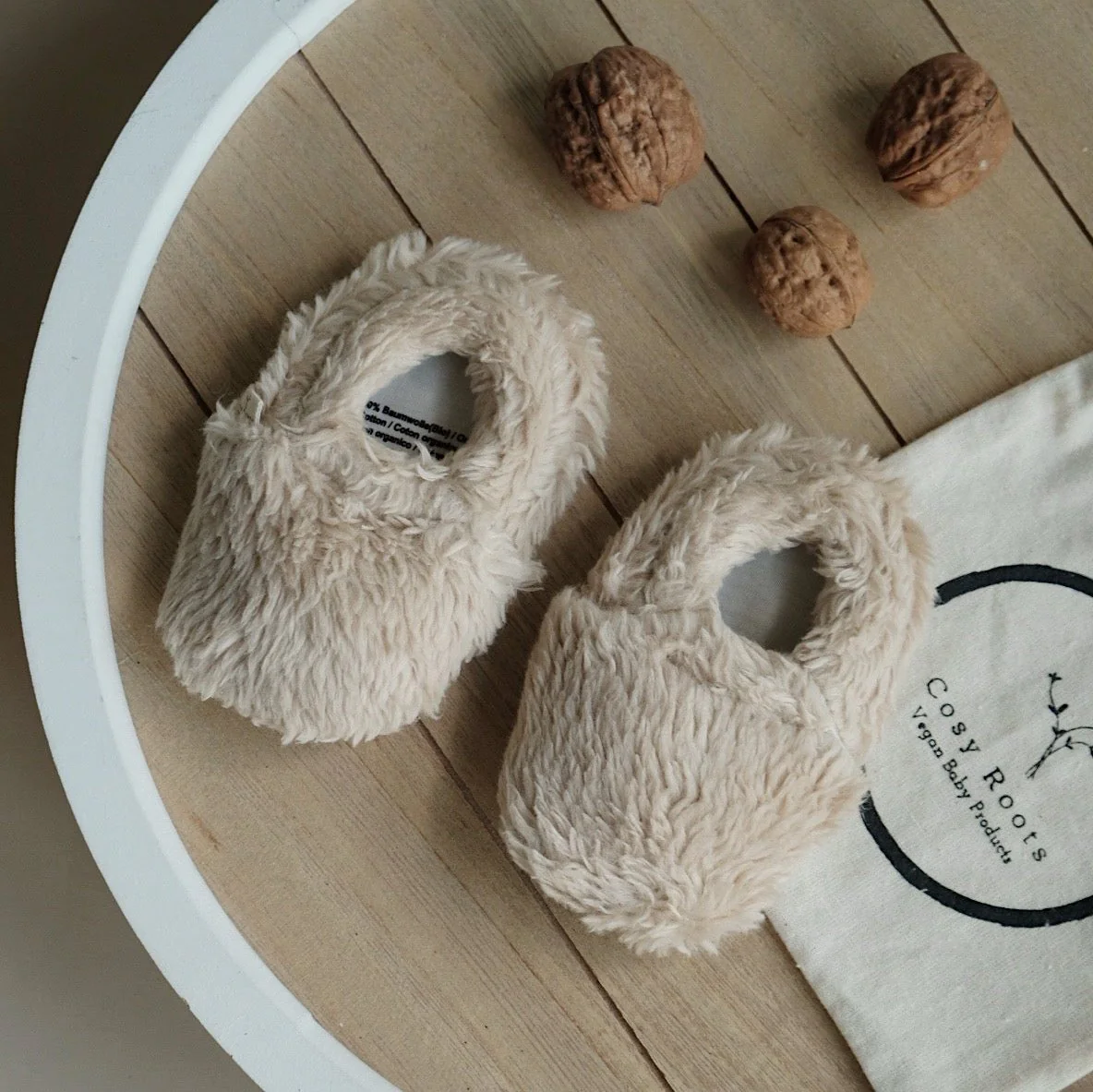 Organic Teddy Shoes - Cream - SALE - Image 4