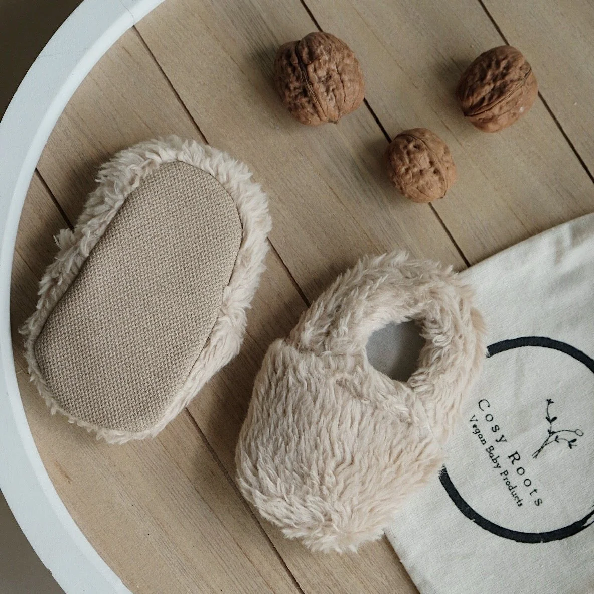 Organic Teddy Shoes - Cream - SALE - Image 5