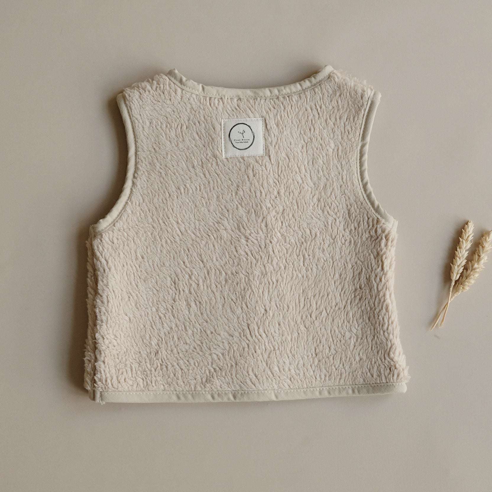 Organic Teddy Vest - Cream - SALE - Image 13