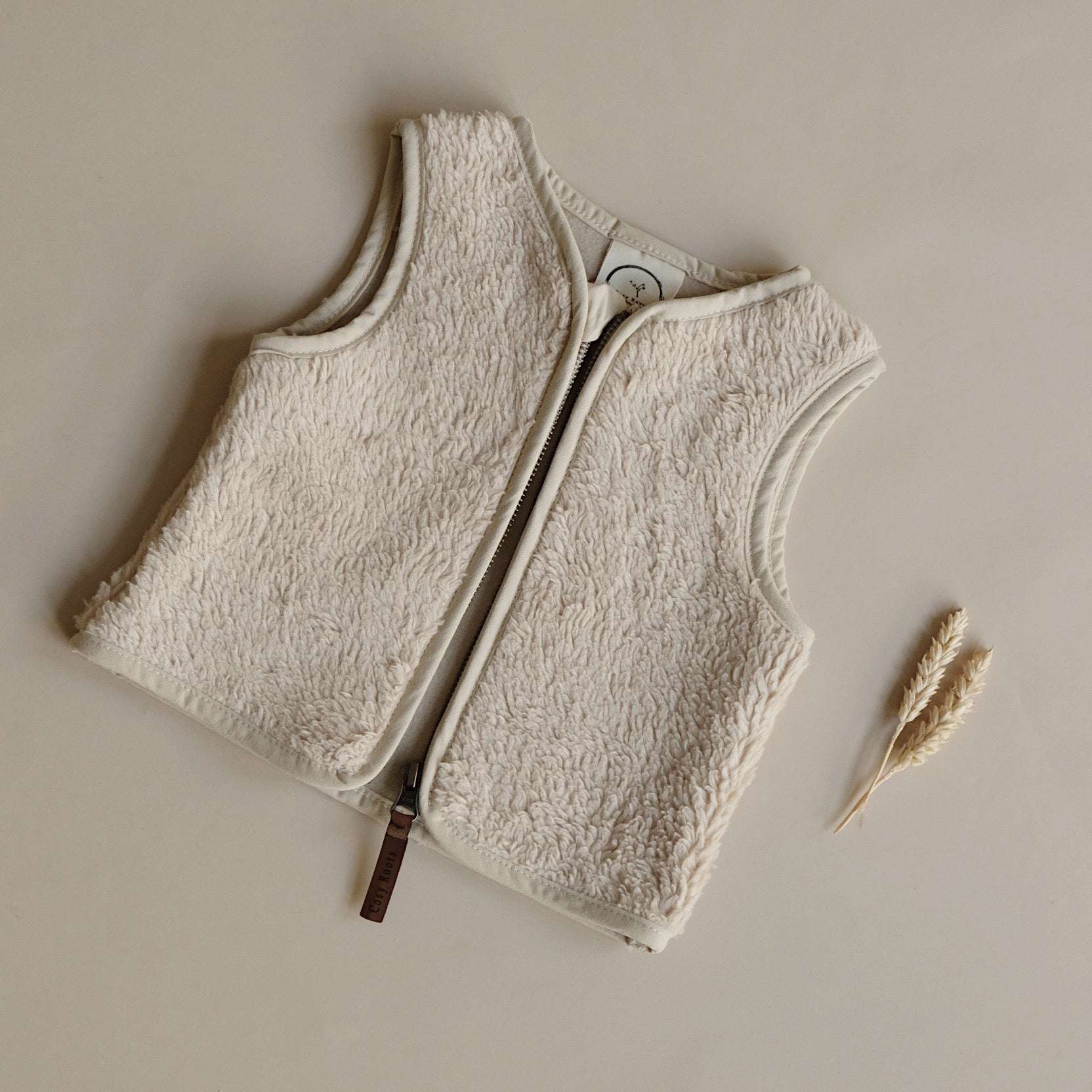 Organic Teddy Vest - Cream - SALE - Image 4