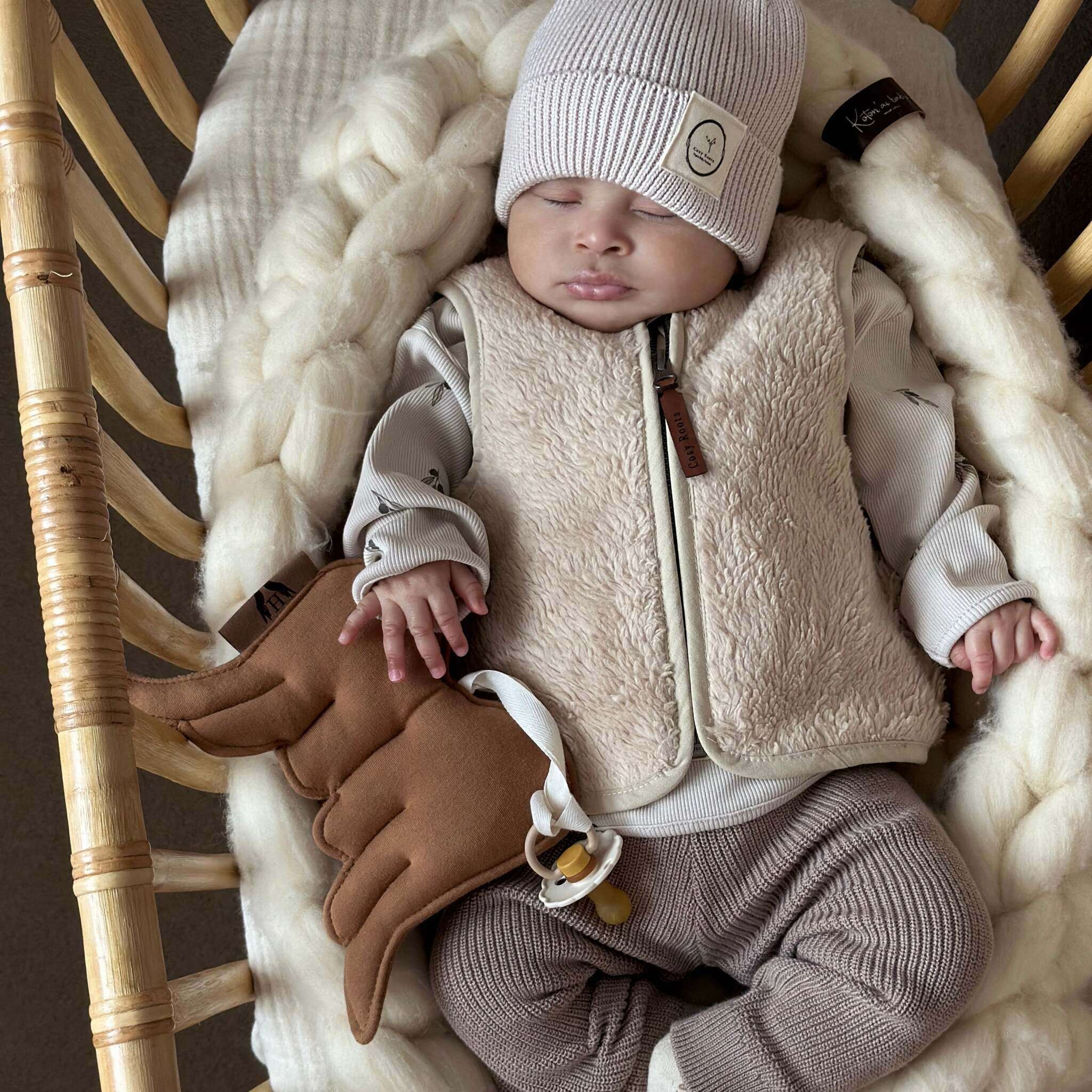 Organic Teddy Vest - Cream - SALE - Image 9