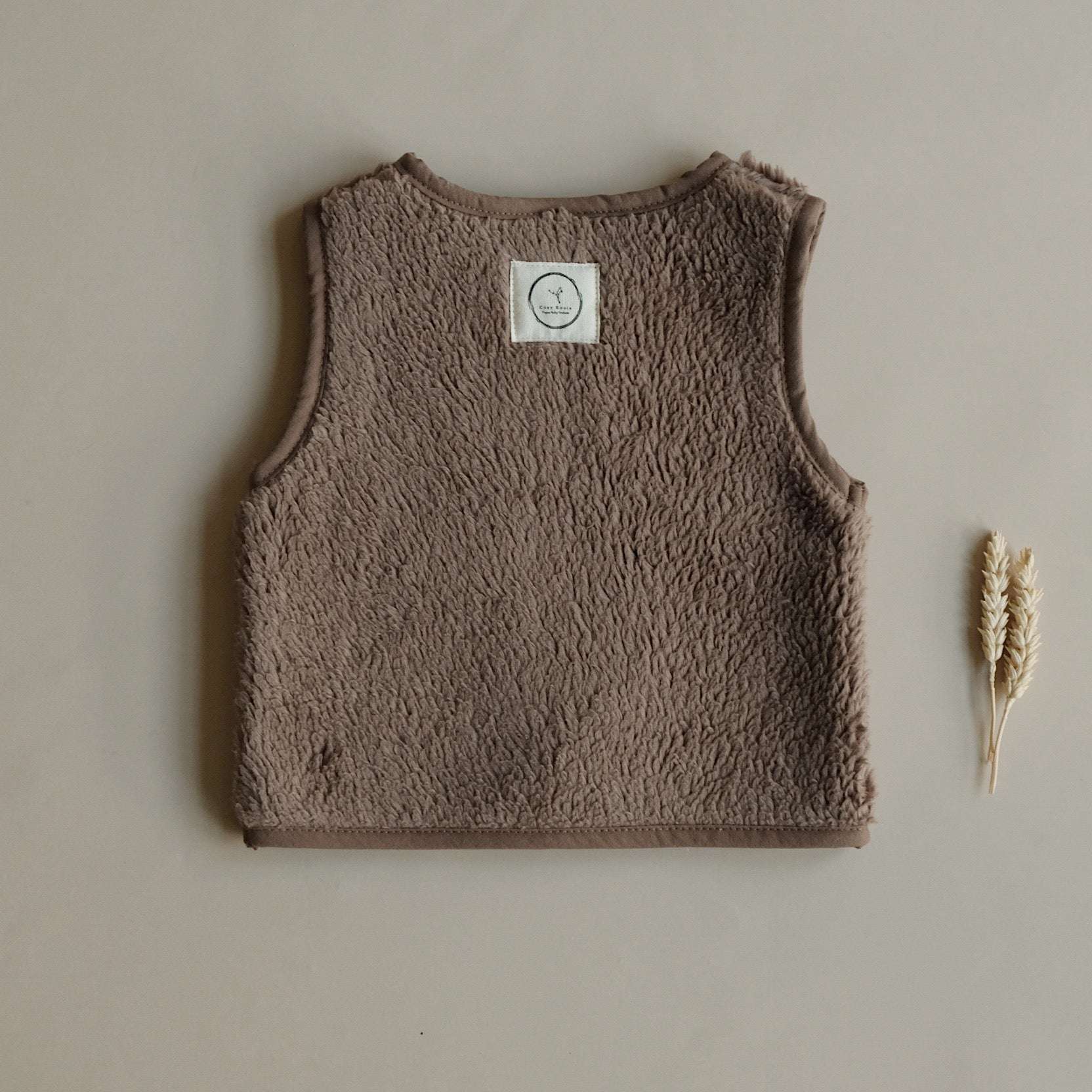 Organic Teddy Vest - Mocha - SALE - Image 11