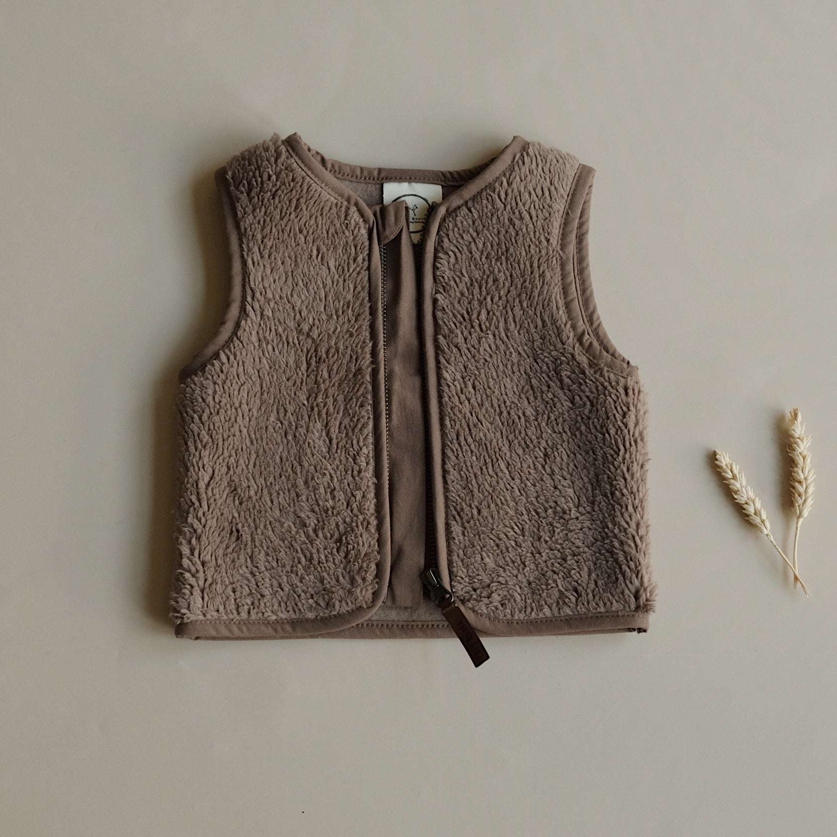 Organic Teddy Vest - Mocha - SALE - Image 12