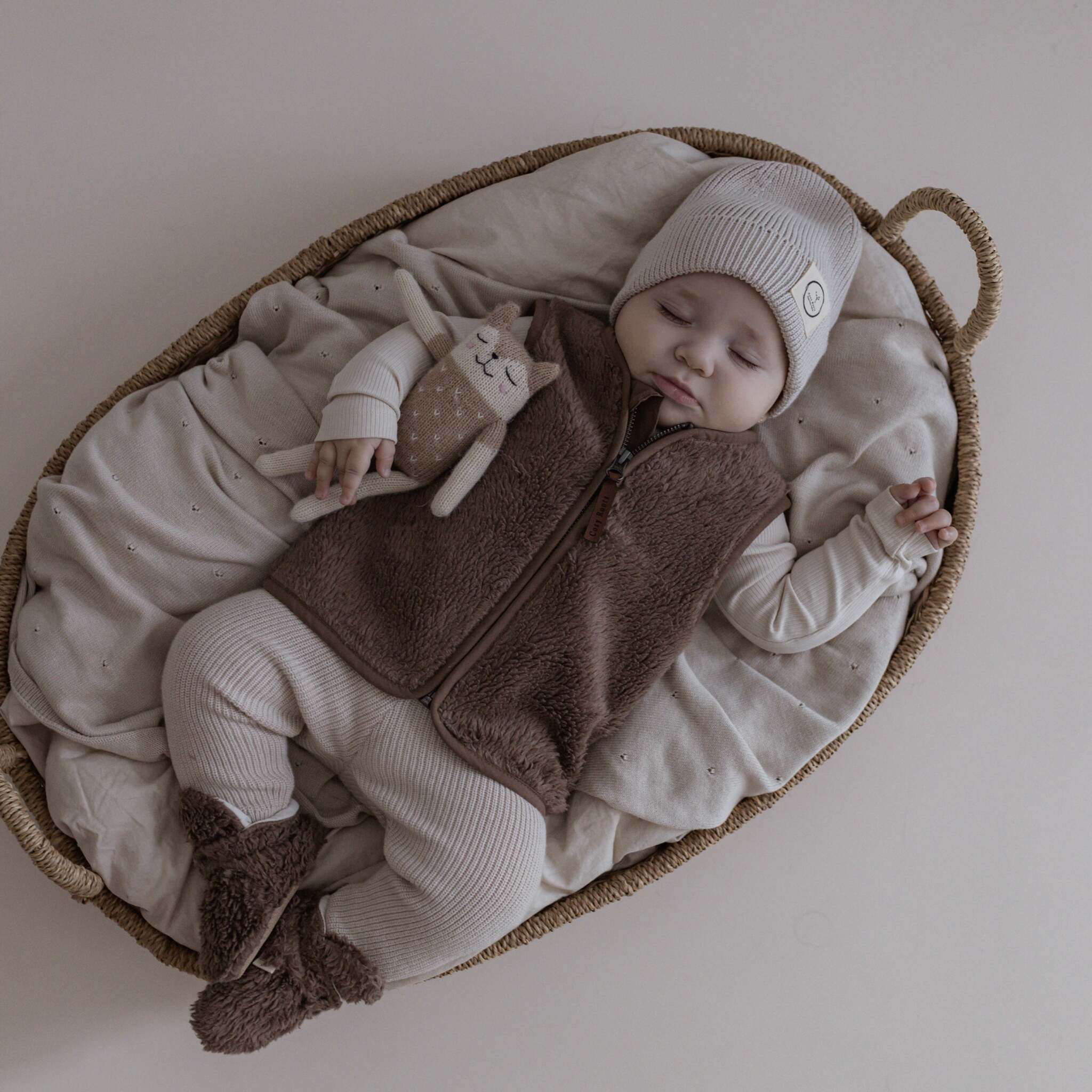Organic Teddy Vest - Mocha - SALE - Image 4
