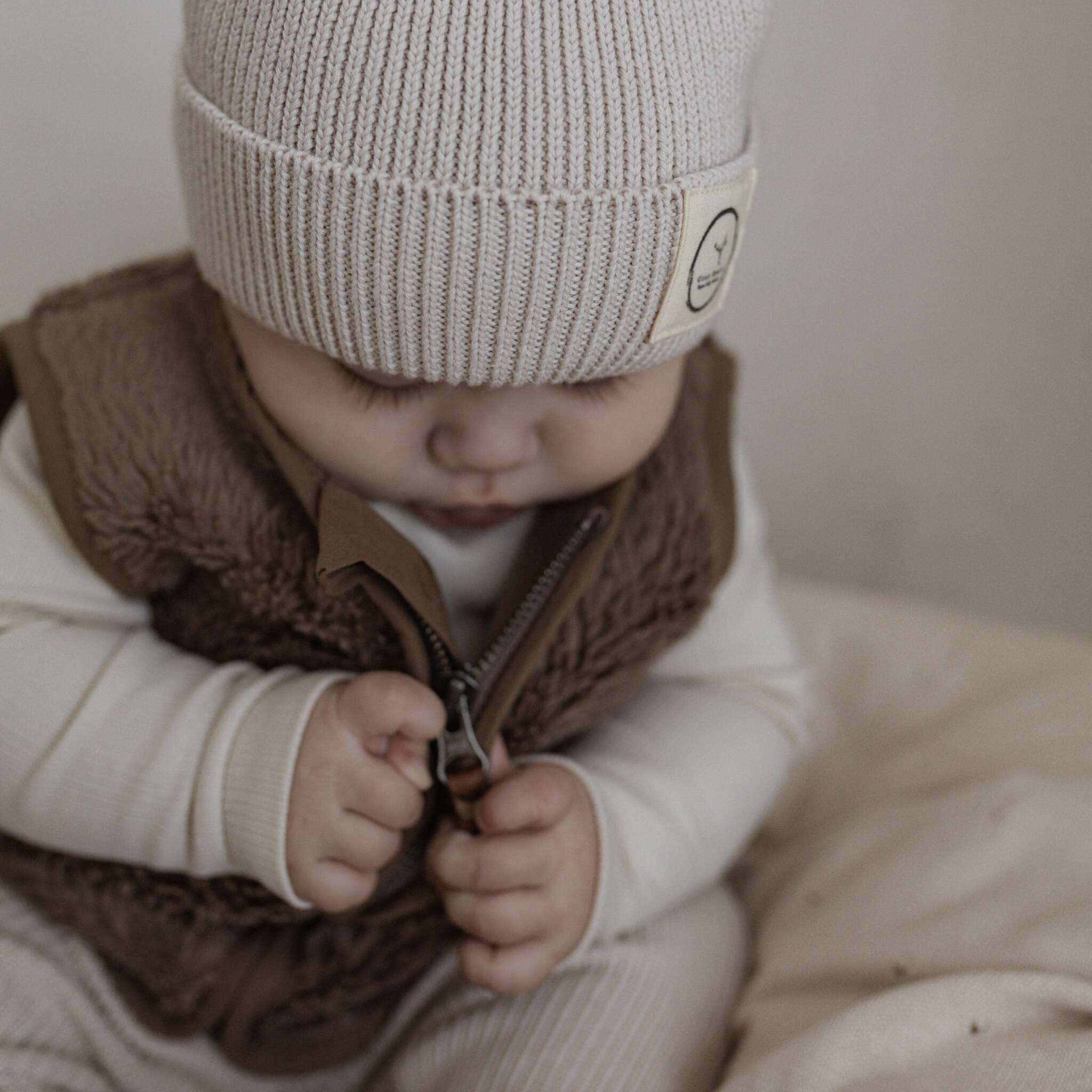 Organic Teddy Vest - Mocha - SALE - Image 5