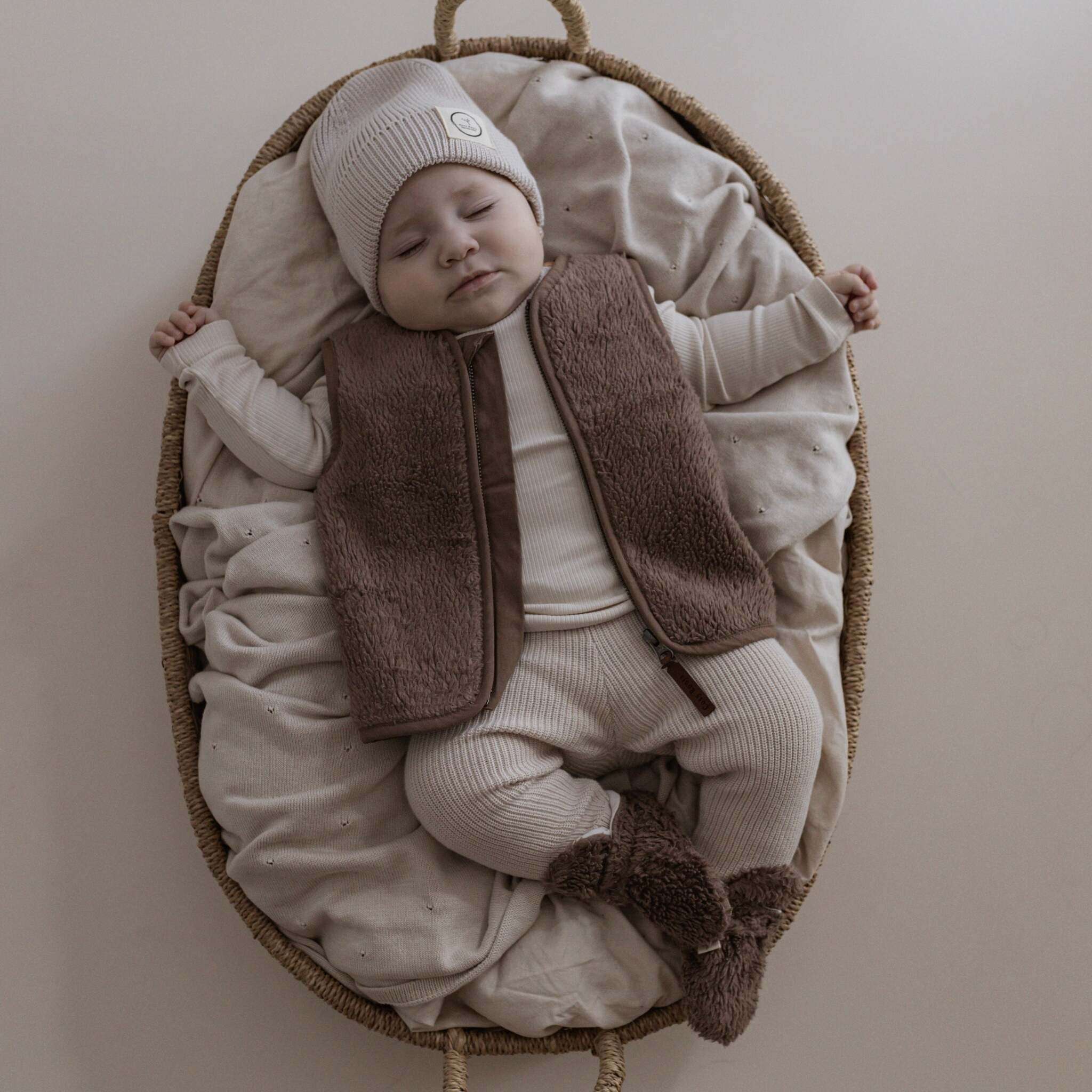 Organic Teddy Vest - Mocha - SALE - Image 6