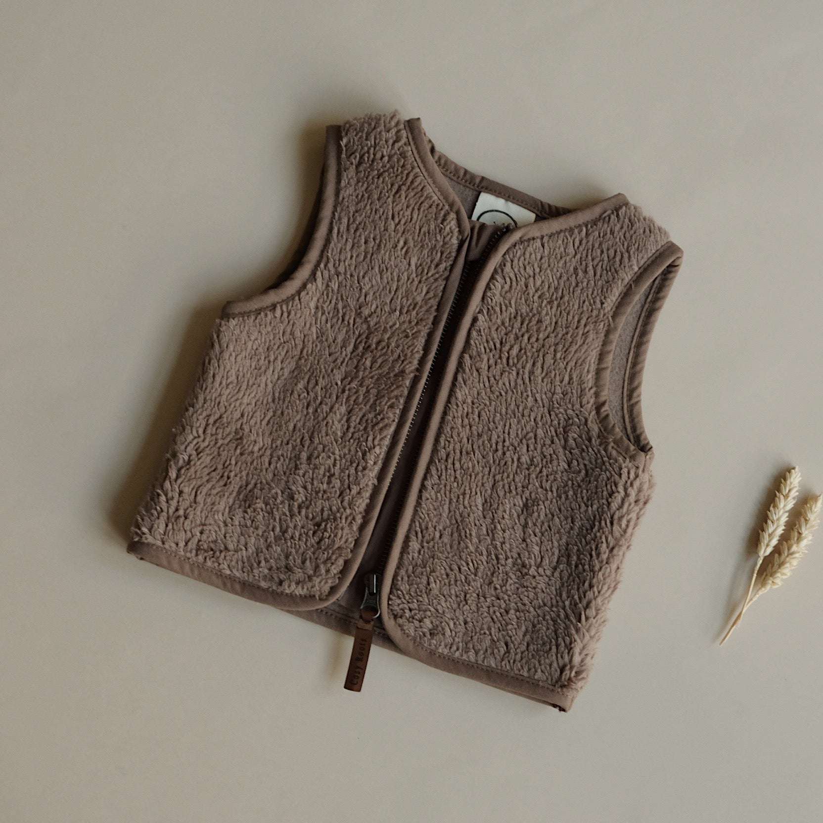 Organic Teddy Vest - Mocha - SALE - Image 9