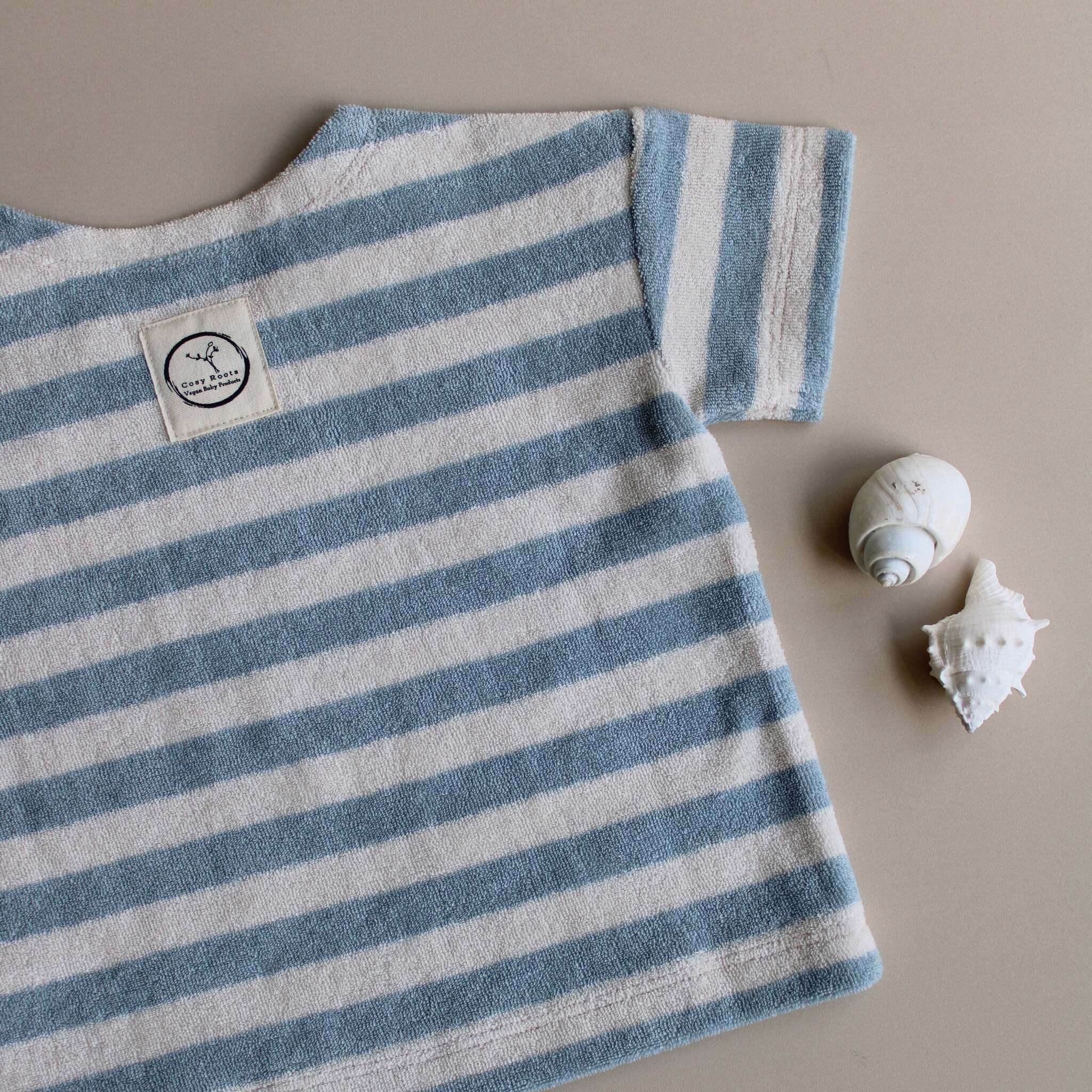 Organic Terry Shirt - Blue Striped - Image 4
