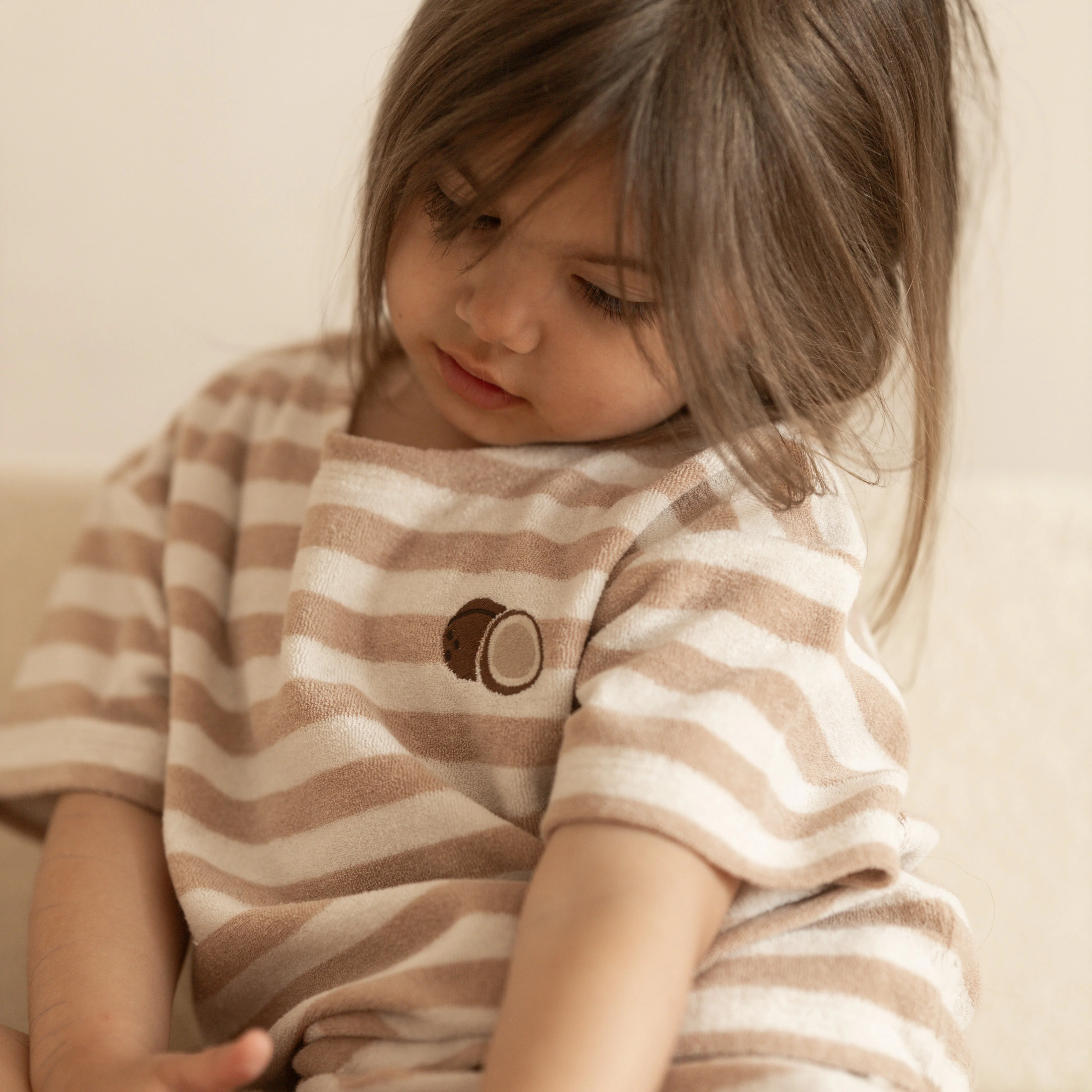 Organic Terry Shirt - Latte Striped - Image 10