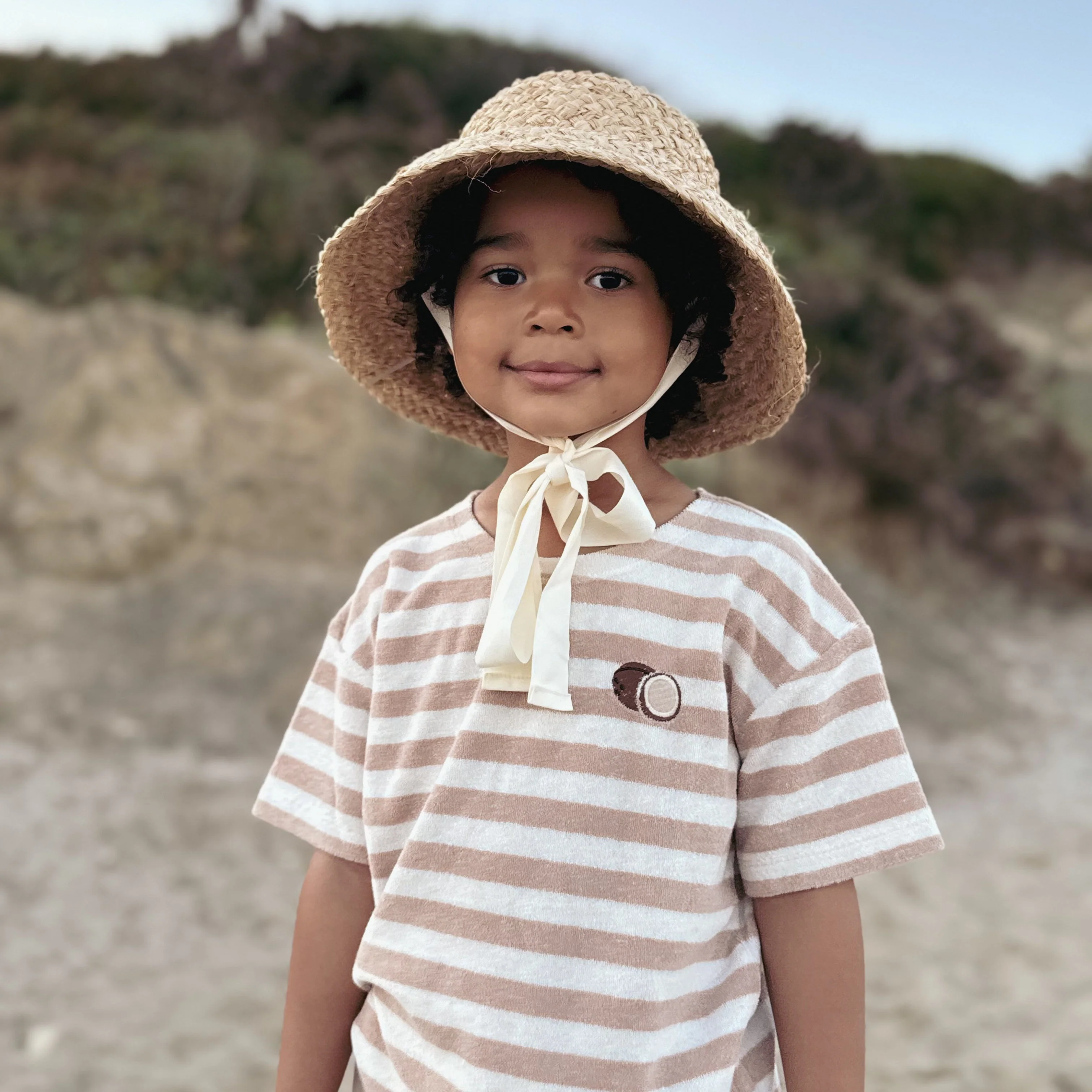 Organic Terry Shirt - Latte Striped - Image 3