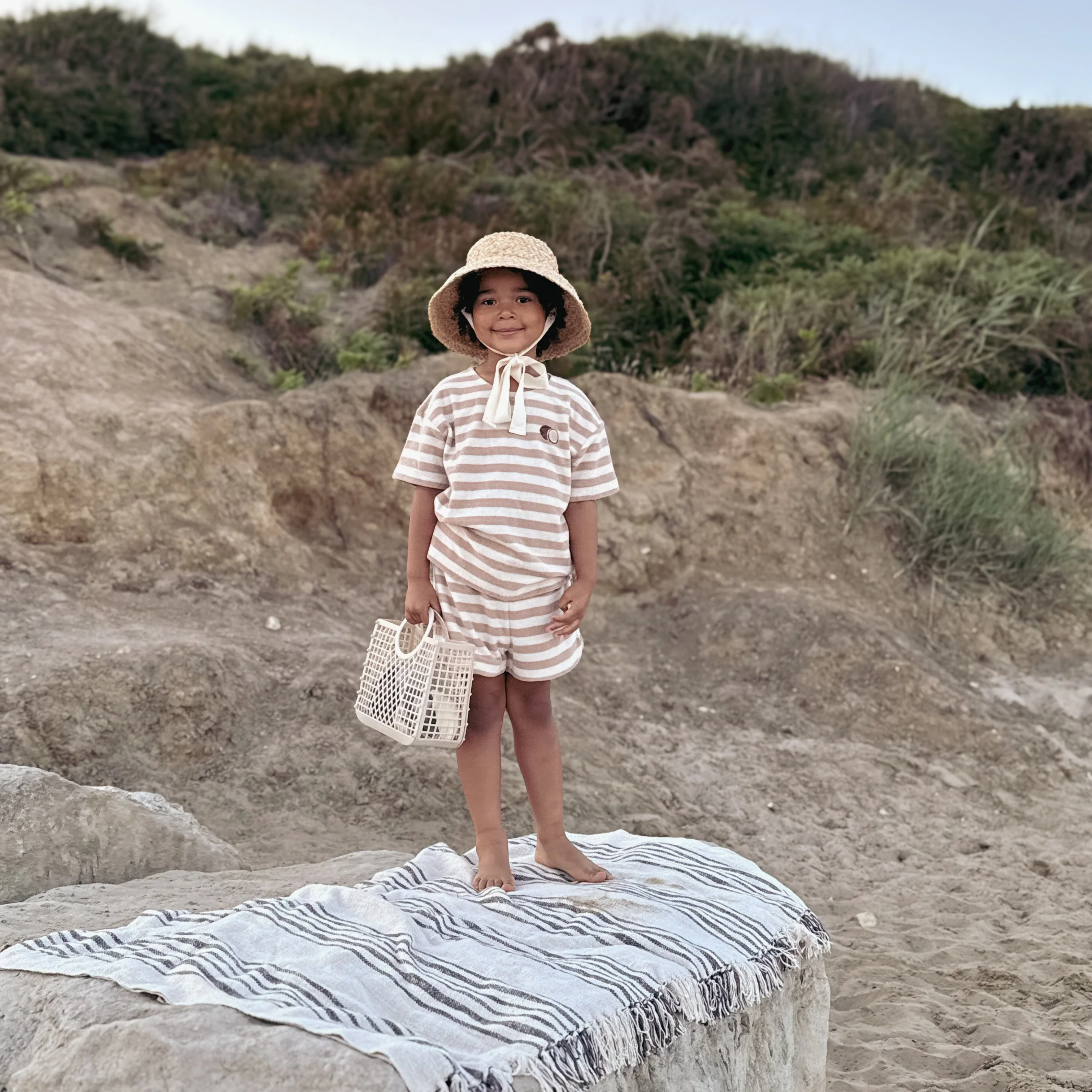 Organic Terry Shirt - Latte Striped - Image 9
