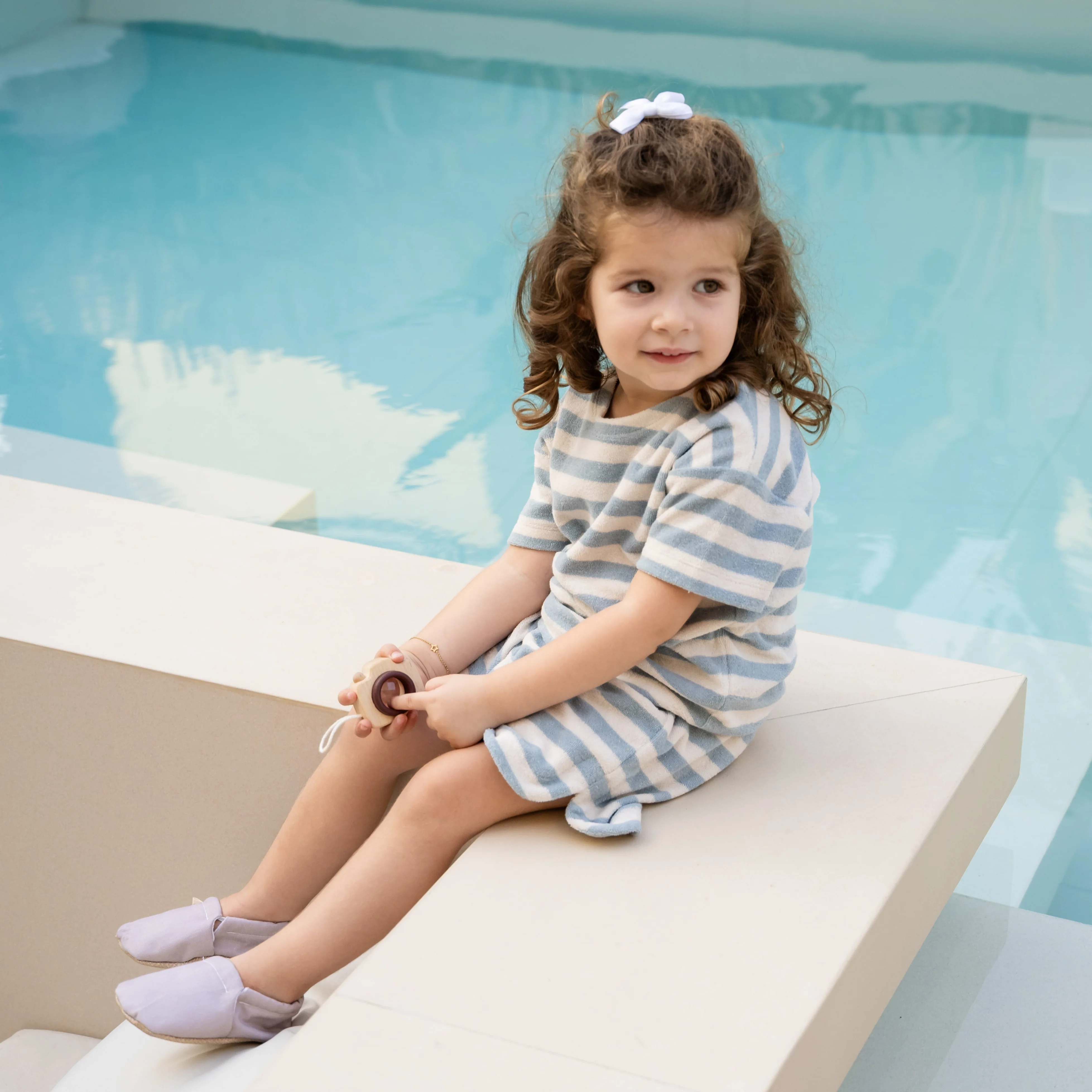 Organic Terry Shirt - Blue Striped - Image 5