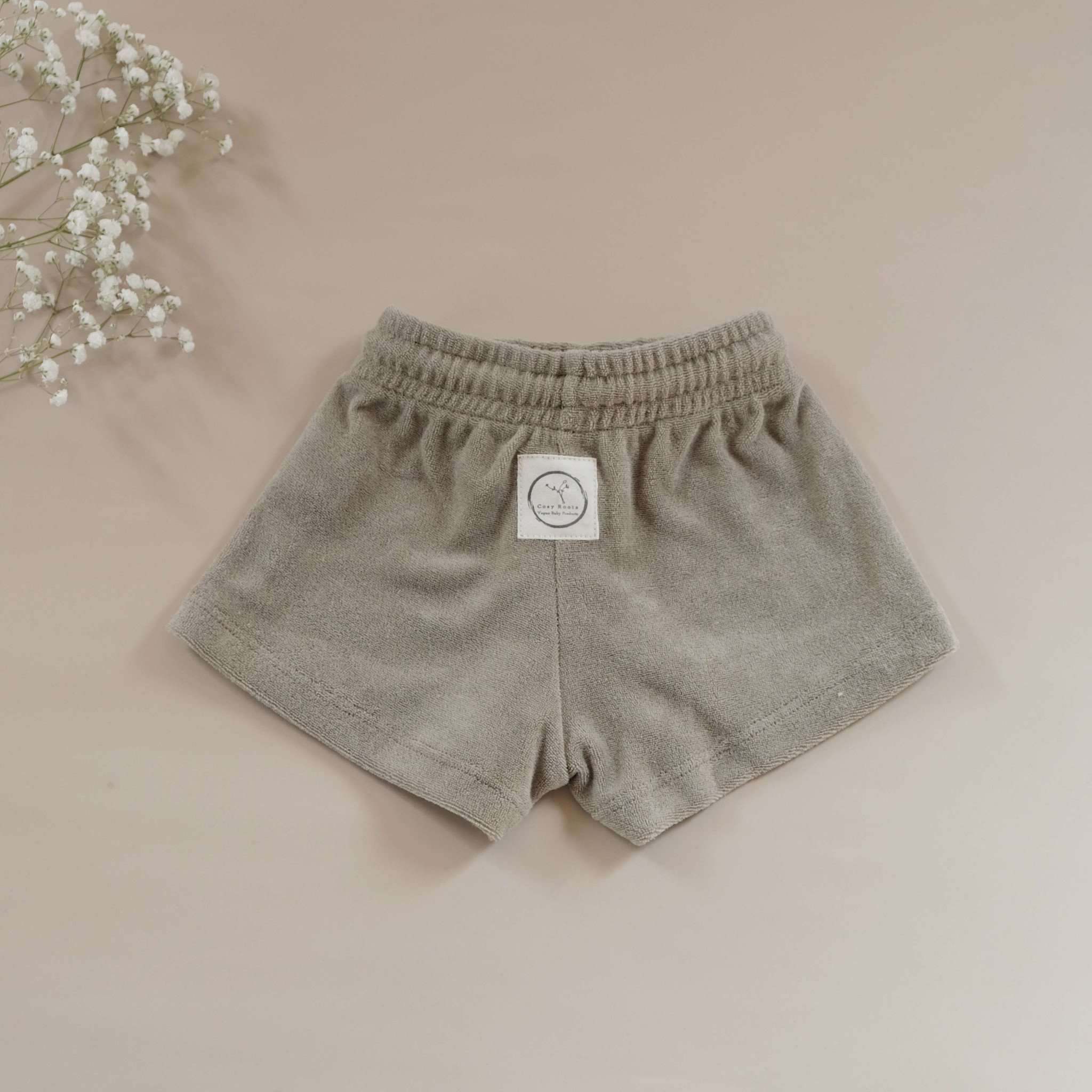 Organic Terry Shorts - Khaki - Image 9