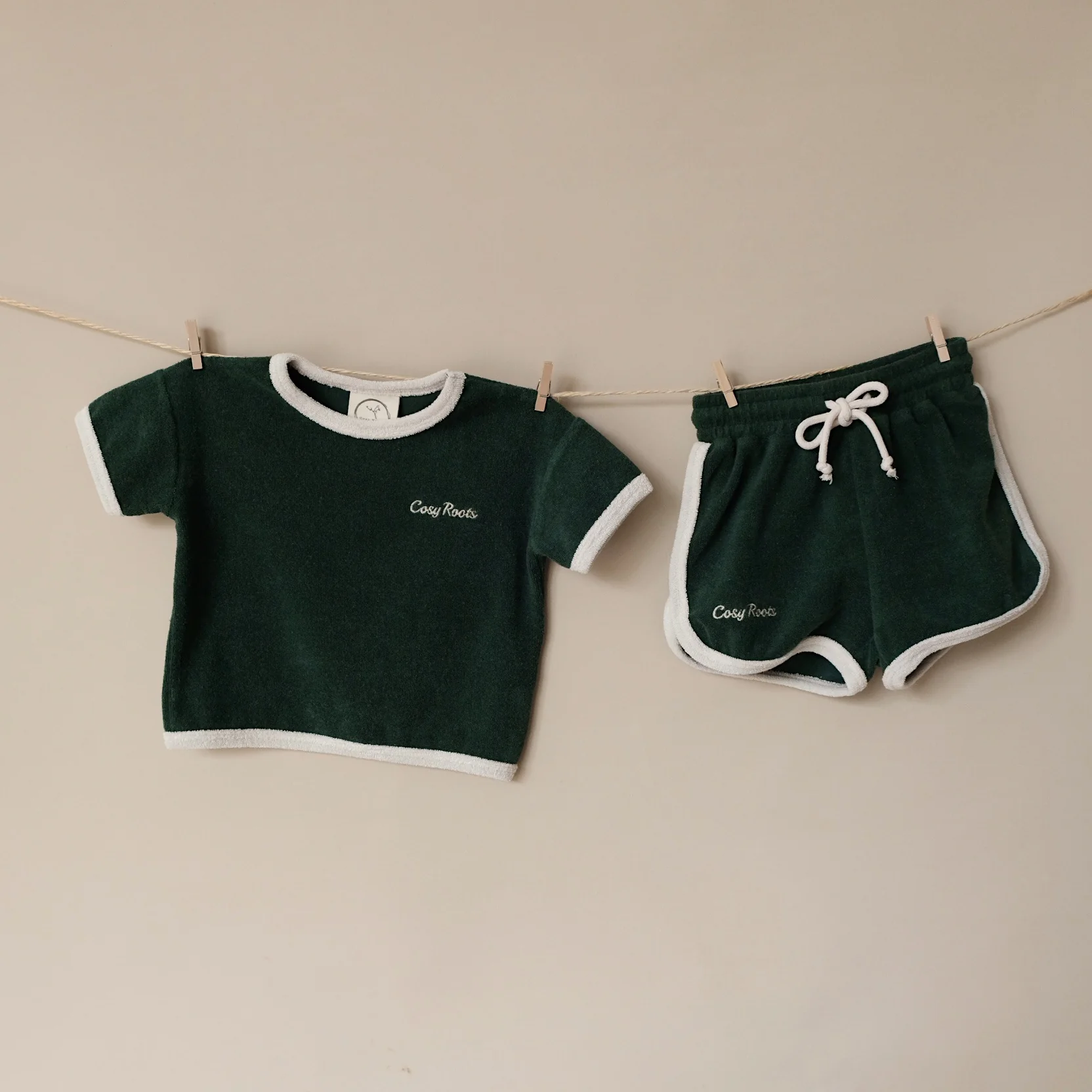 Organic Terry Shorts - Vintage Green - Image 5
