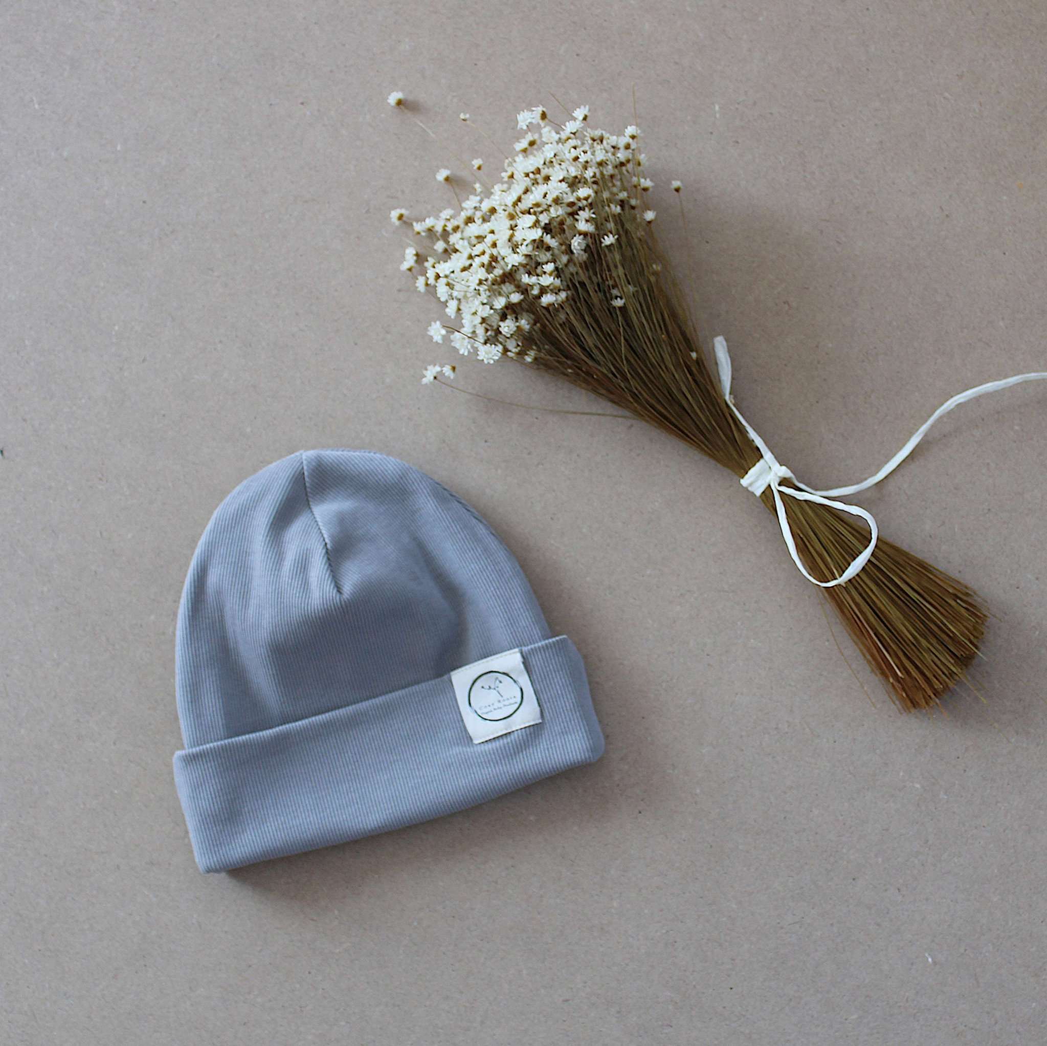 Organic Rib Beanie - Grey- S A L E - Image 6