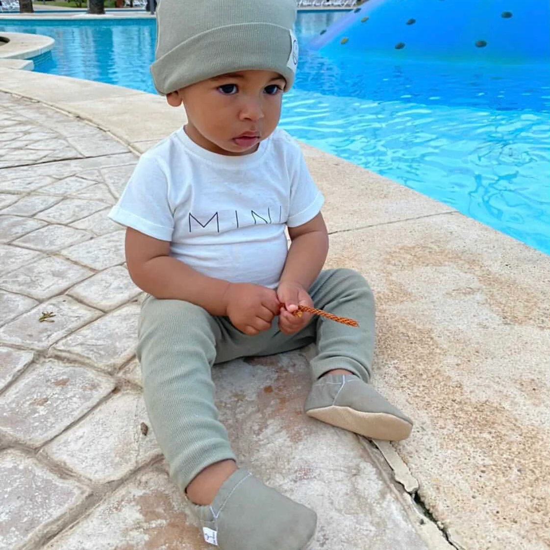 Organic Rib Beanie - Khaki - Image 3