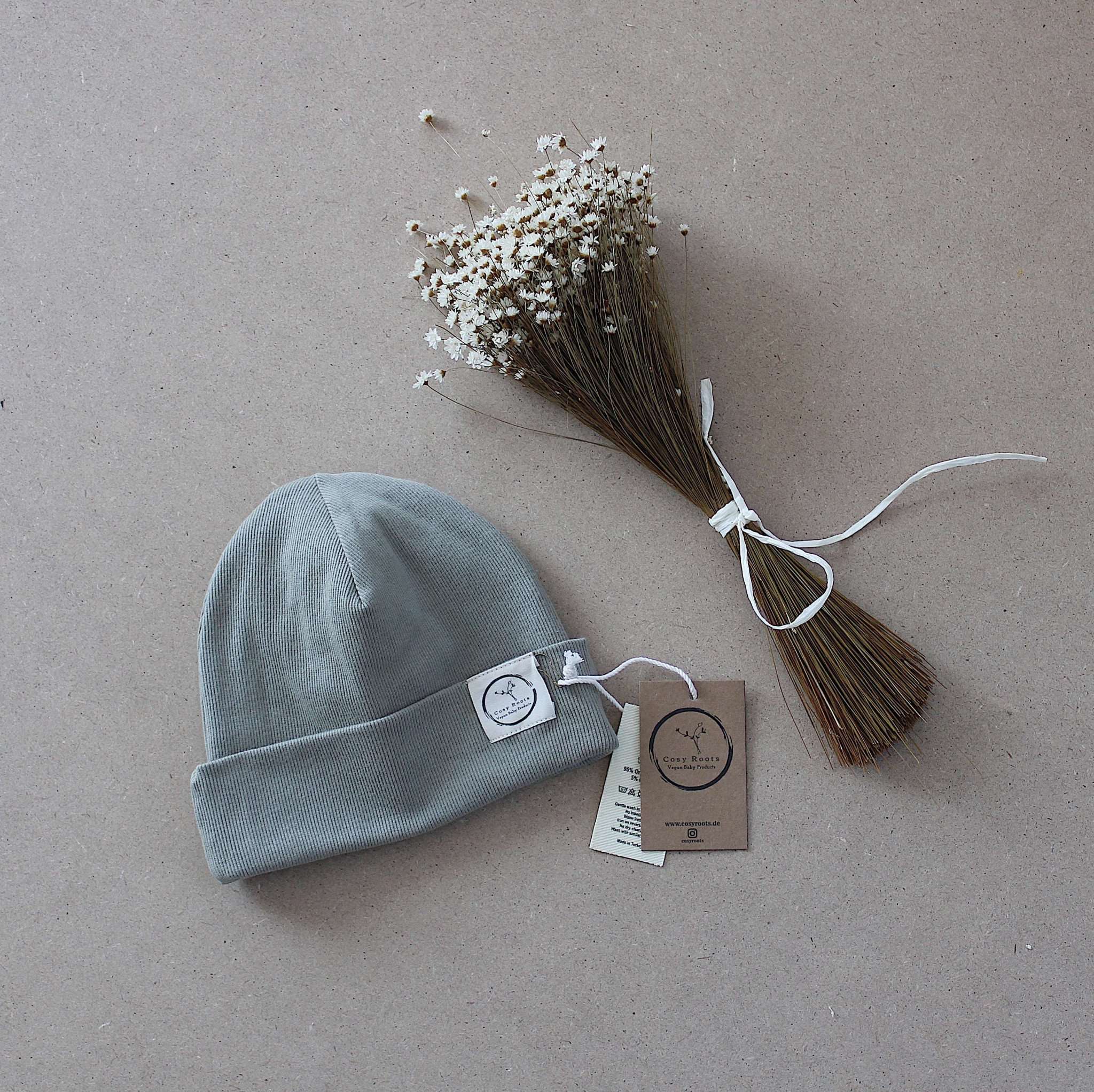 Organic Rib Beanie - Khaki - Image 5