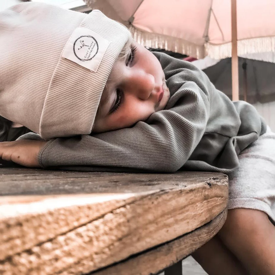 Organic Rib Beanie - Sand - Image 5