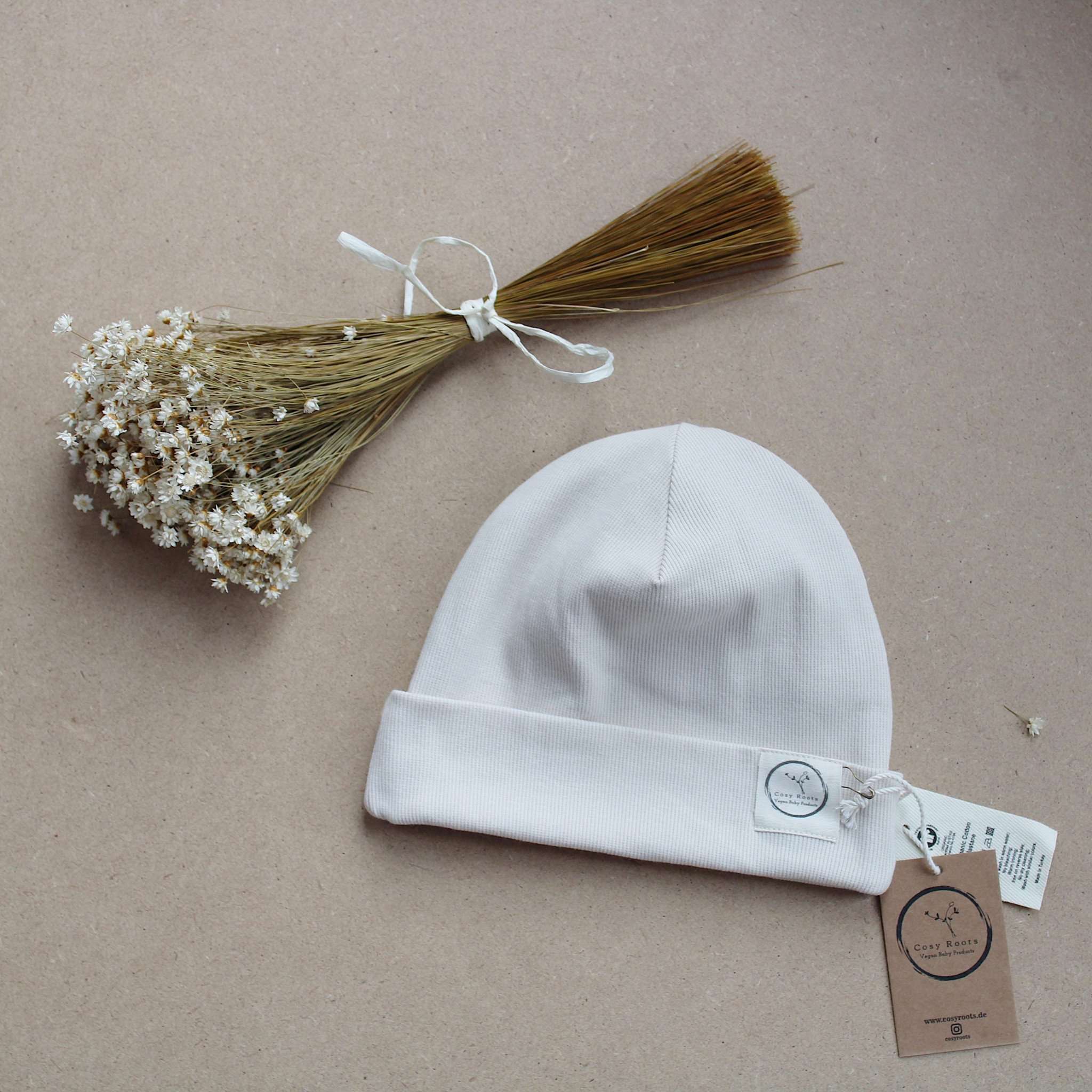 Organic Rib Beanie - Sand - Image 8