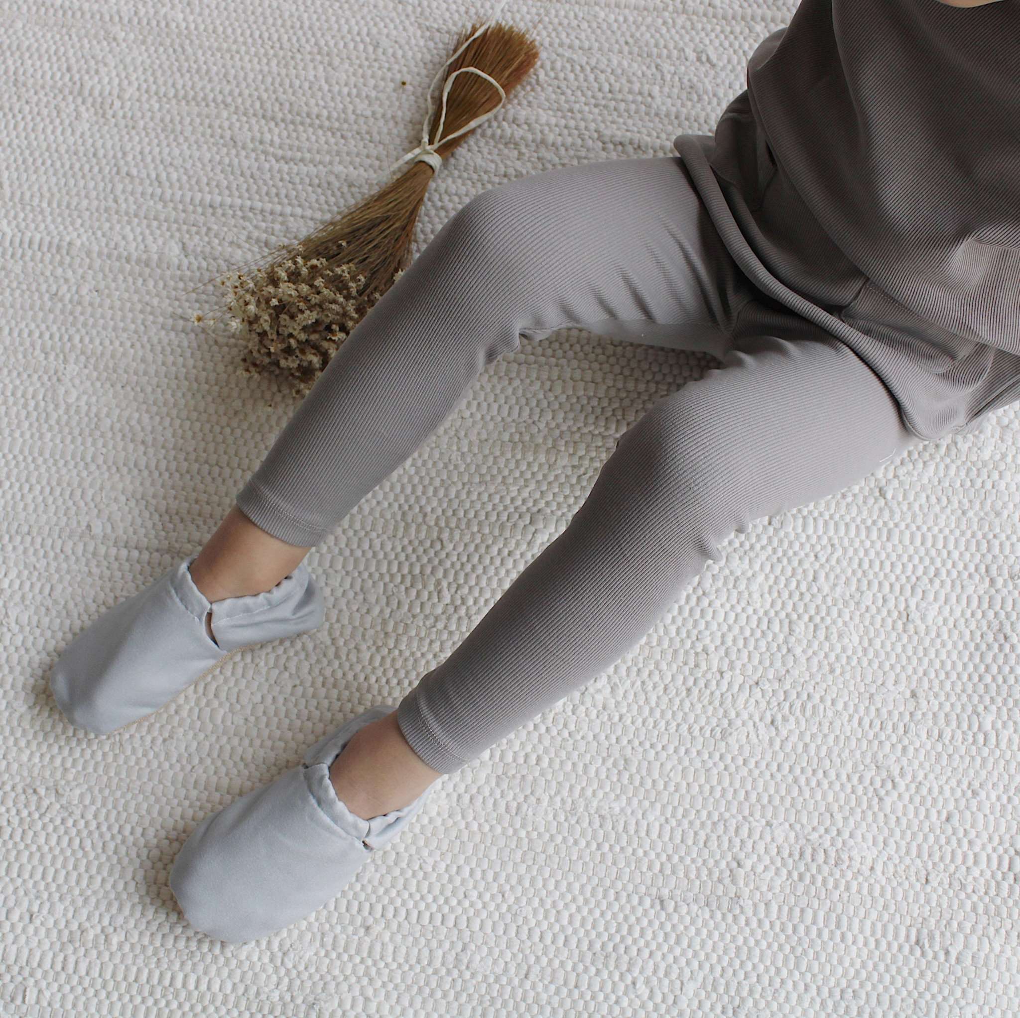 Organic Rib Leggings - Grey - S A L E - Image 5