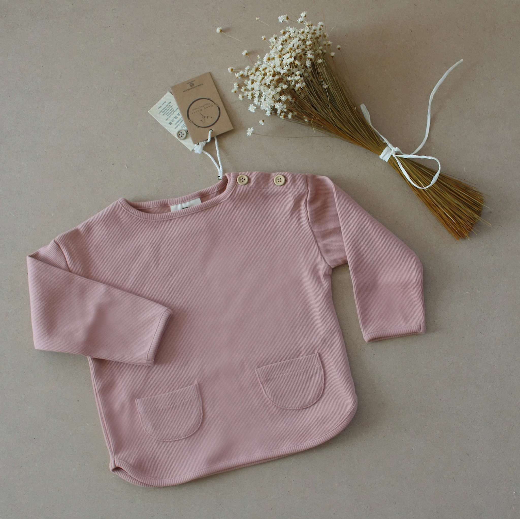 Organic Rib Sweatshirt - Dusty Rose - Image 4