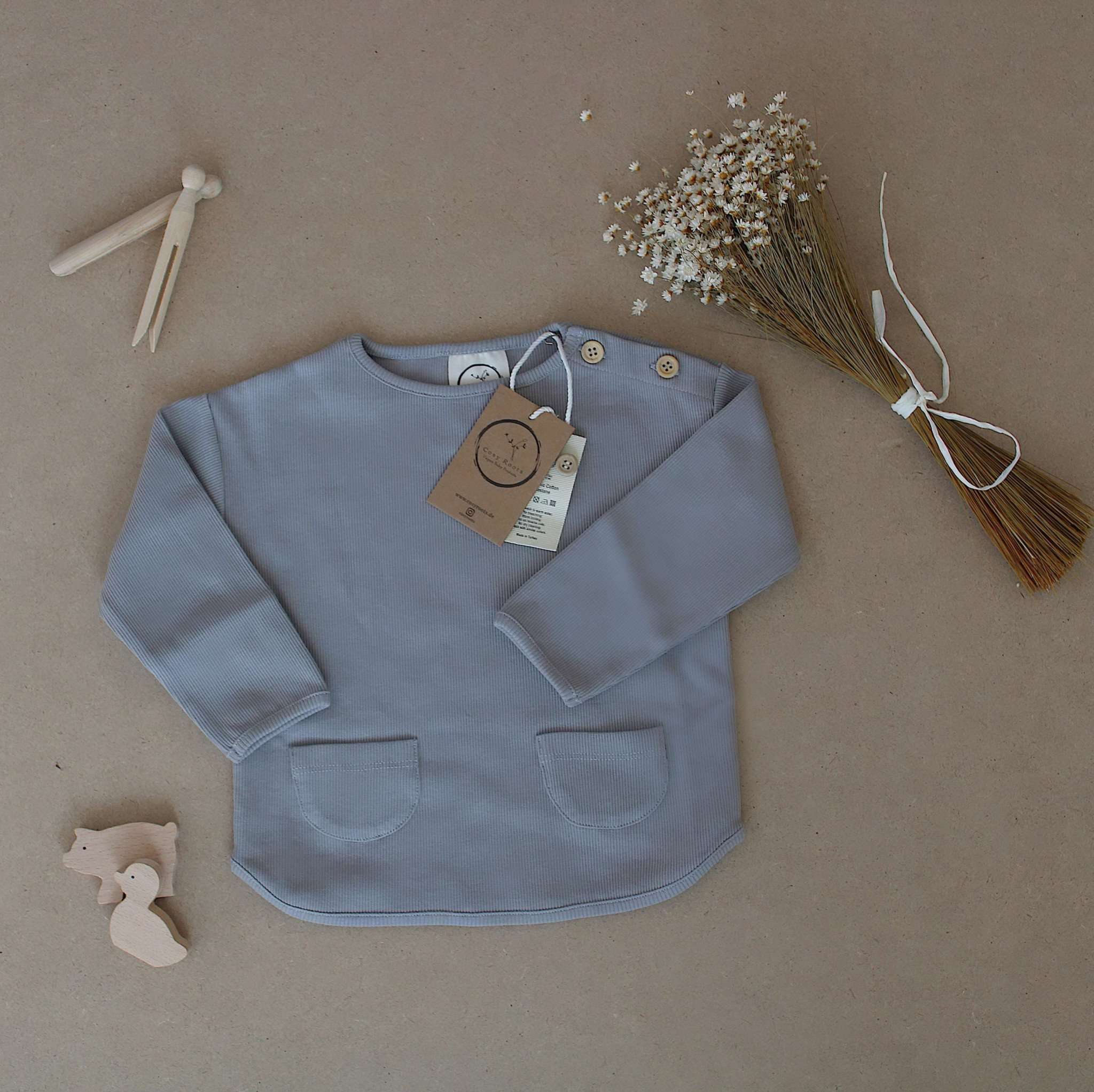Organic Rib Sweatshirt - Grey - S A L E - Image 11
