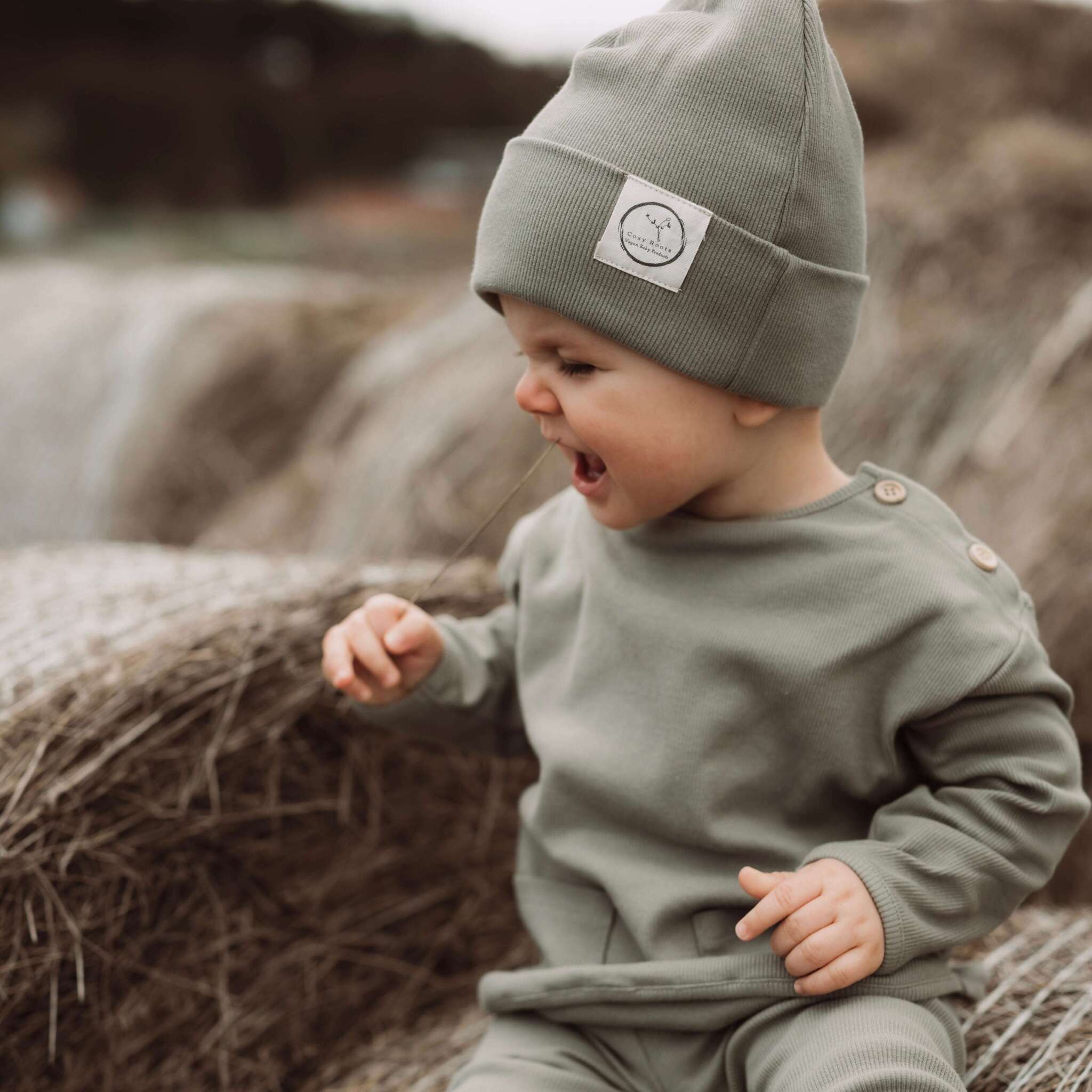 Organic Rib Sweatshirt - Khaki - Image 3