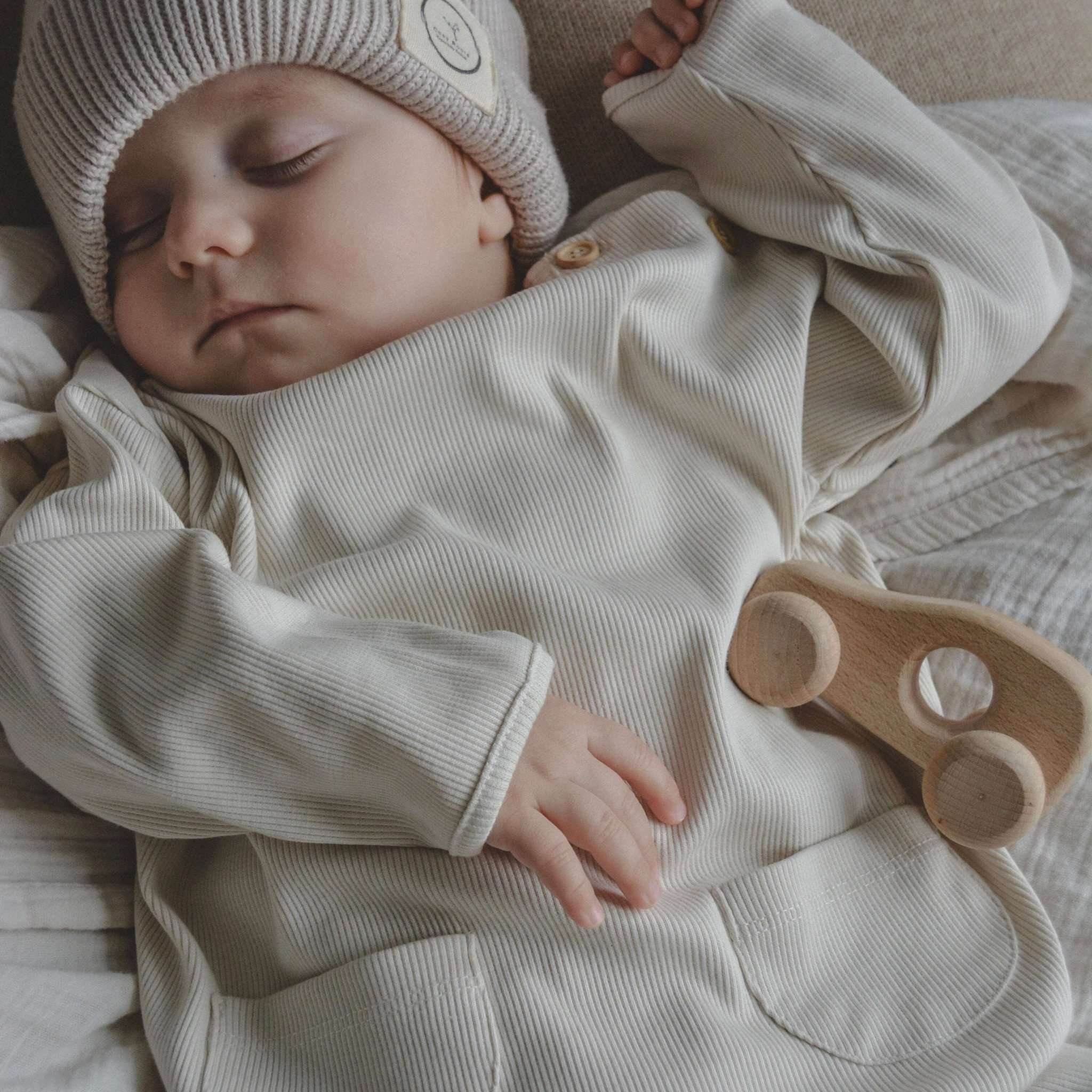 Organic Rib Sweatshirt - Sand - Image 3
