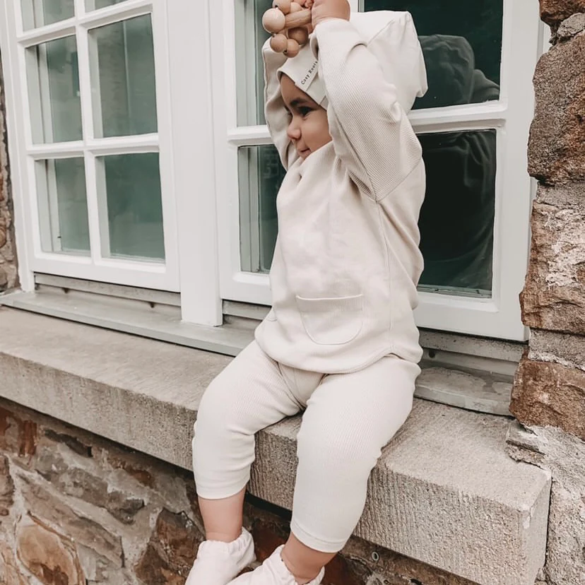 Organic Rib Sweatshirt - Sand - Image 7